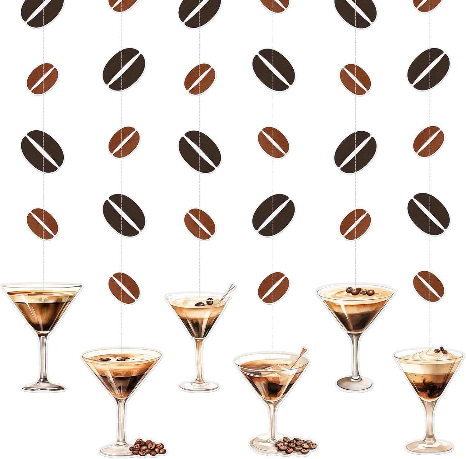 Yeaqee 6 Pcs Espresso Martini Garland Banners