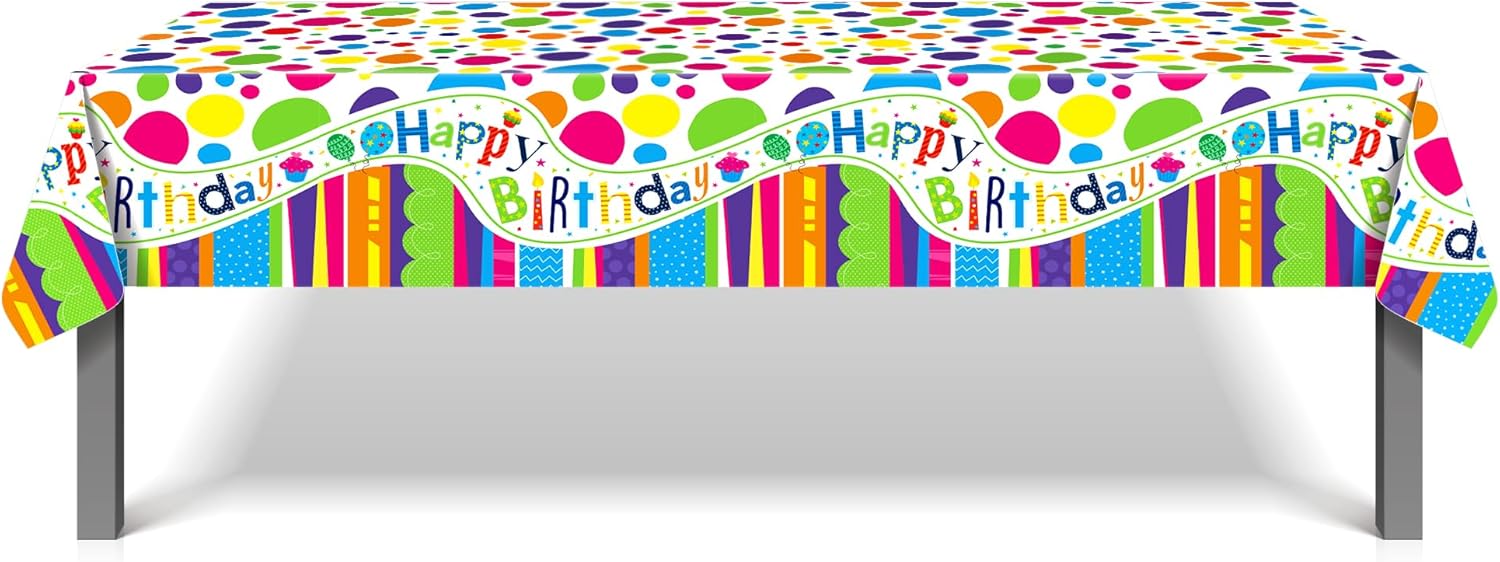 Adirasenotek 3Pcs Birthday Tablecloth Decorations