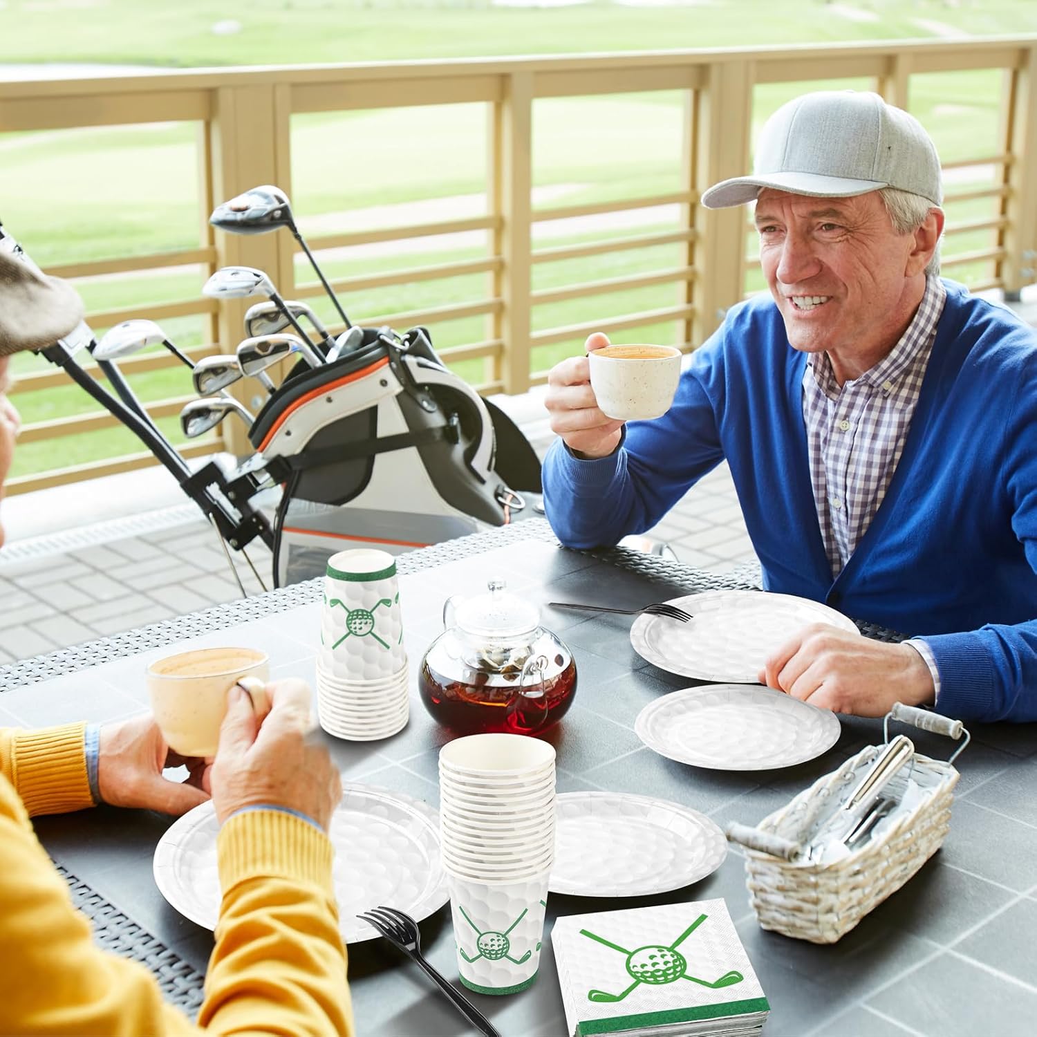 Durony 144 Piece Golf Party Set Plates Cups Napkins