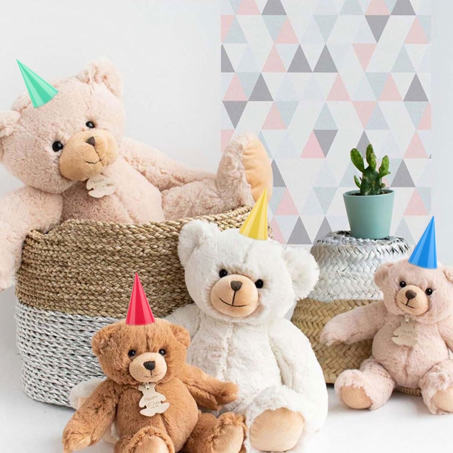 Hooqict 10 PCS Mini Party Hats for Stuffed Animals