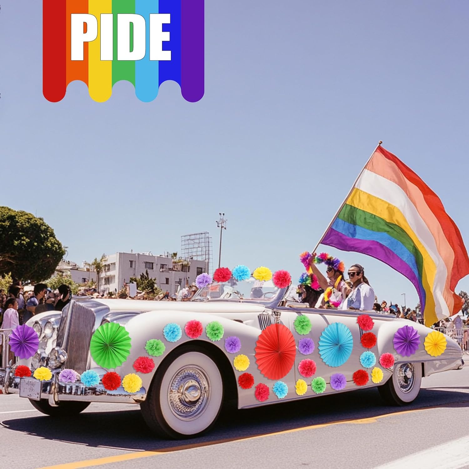 AmazingSpark 48 Pcs Rainbow Decorations for Car and Party