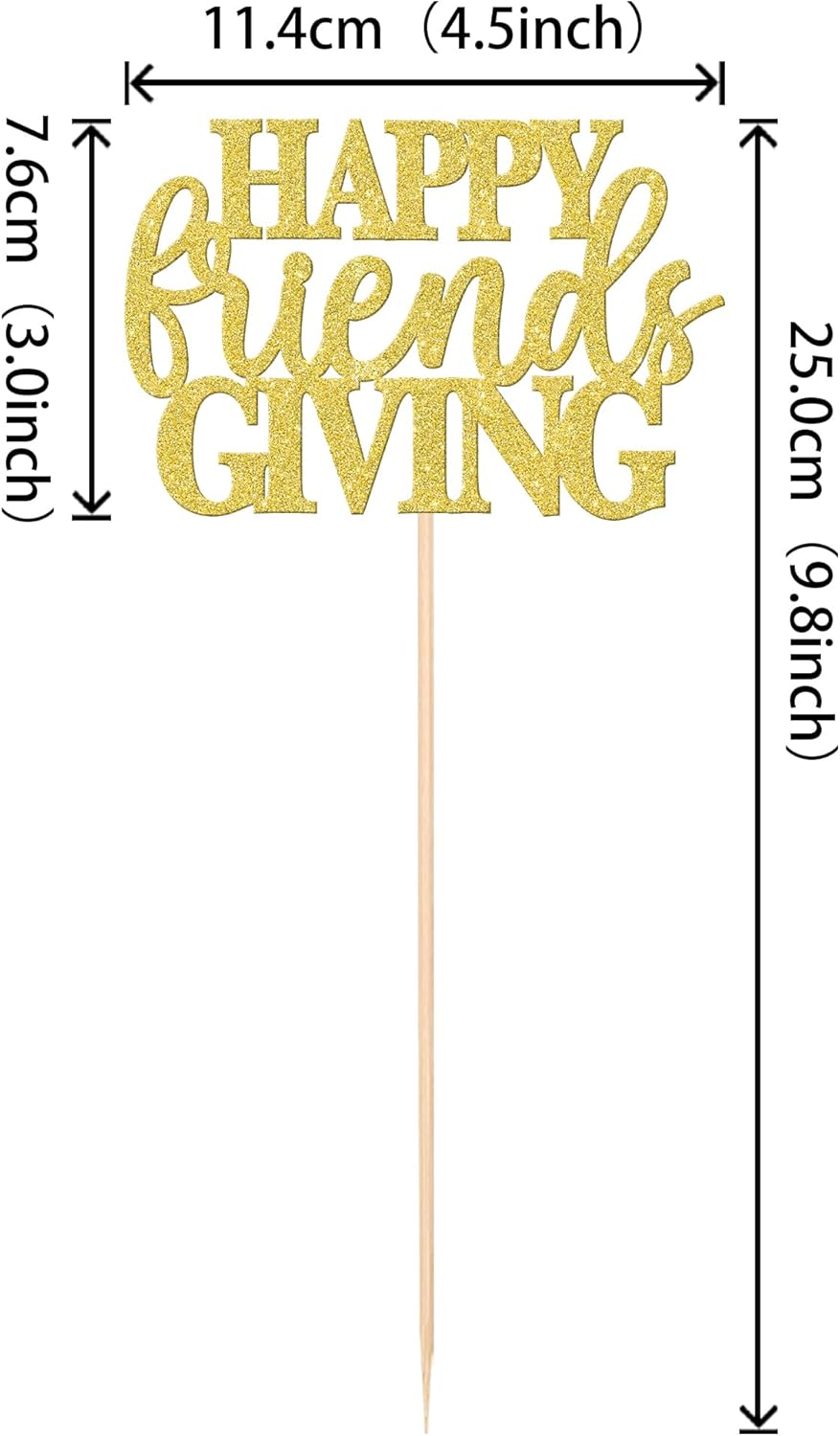 12 PCS Happy Thanksgiving Centerpiece Sticks Gold