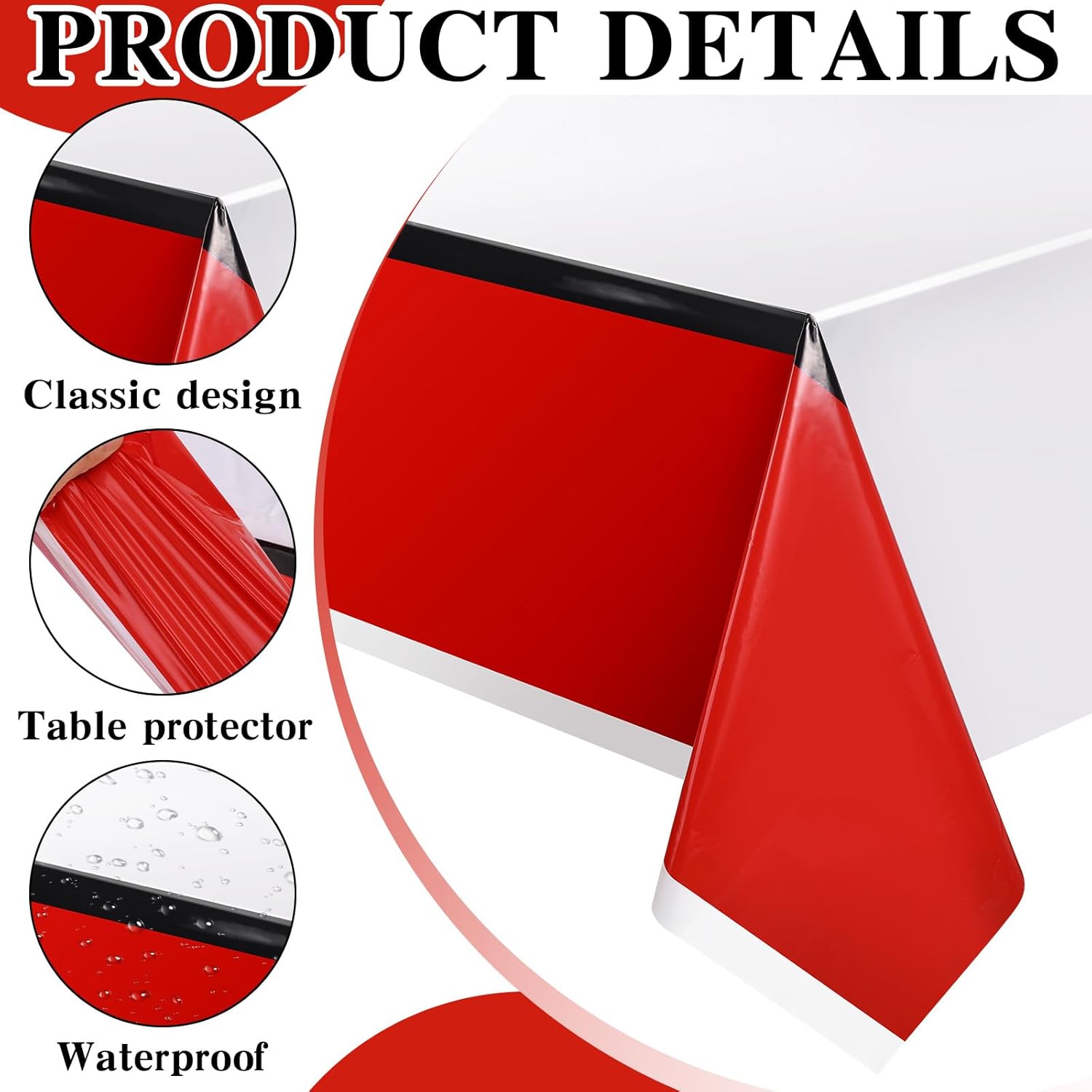 DERTE 3Pcs Cartoon Themed Waterproof Tablecloths for Kids Birthday Party