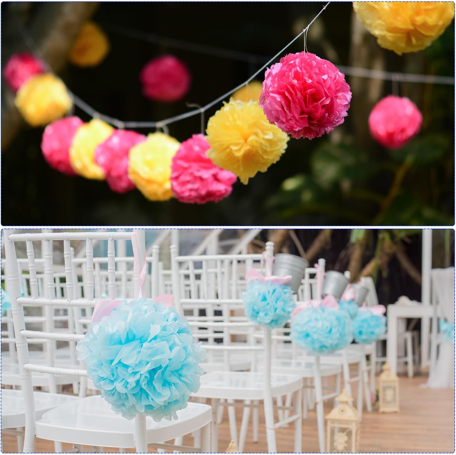 M Meterxity 10 Pack Tissue Pom Poms Flowers - Wedding Decorations
