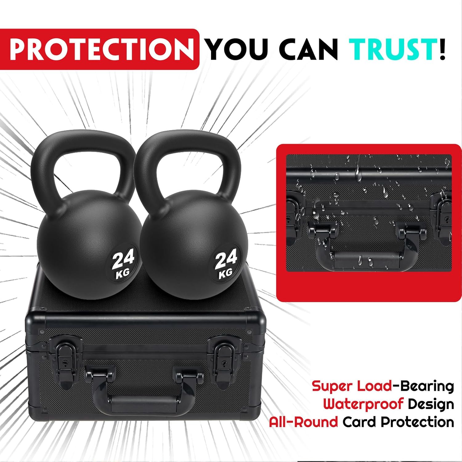 Vollicaifit Graded Card Storage Box Case 3 Row Black Holder