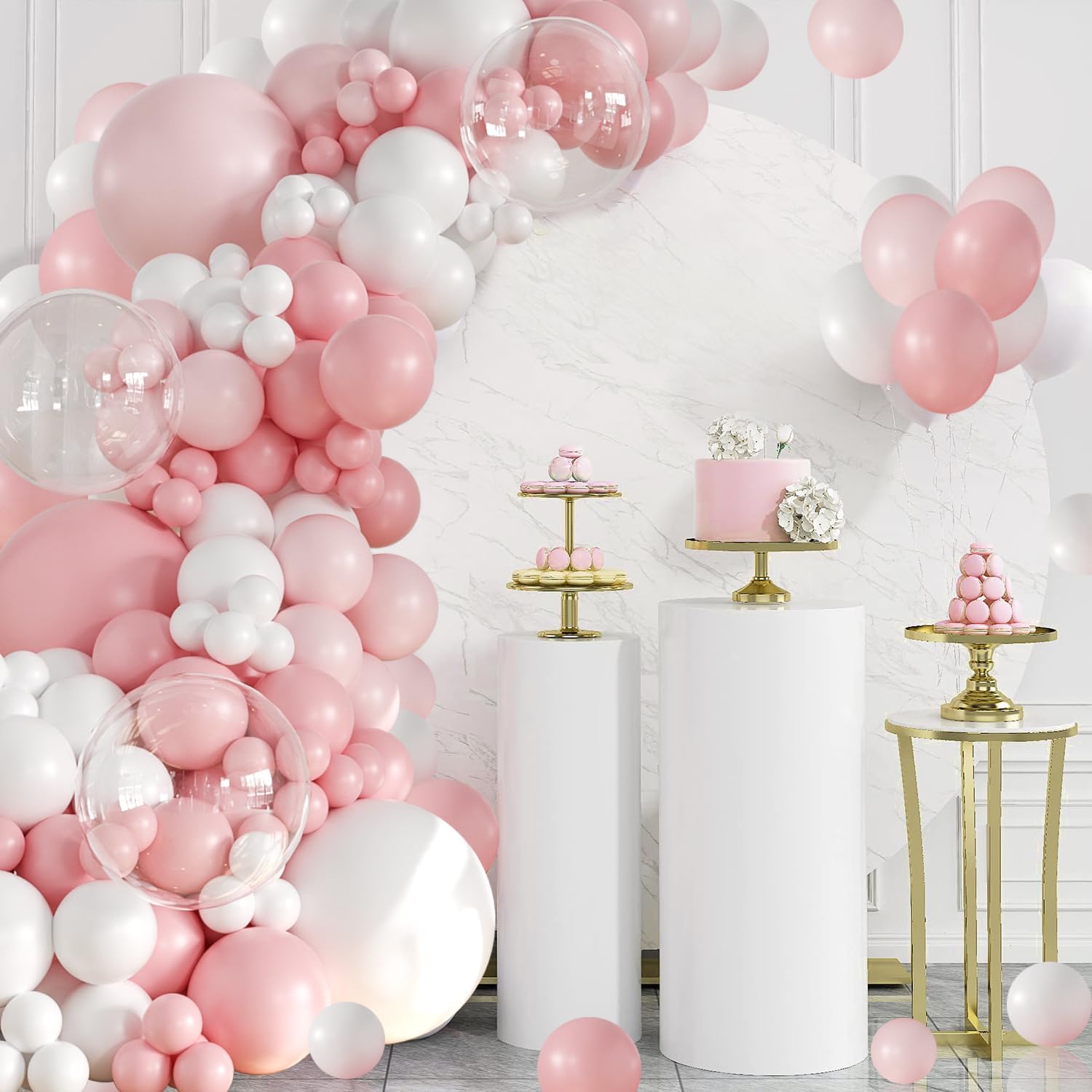 Pink Balloon Arch Kit 132 Pcs DIY Decor