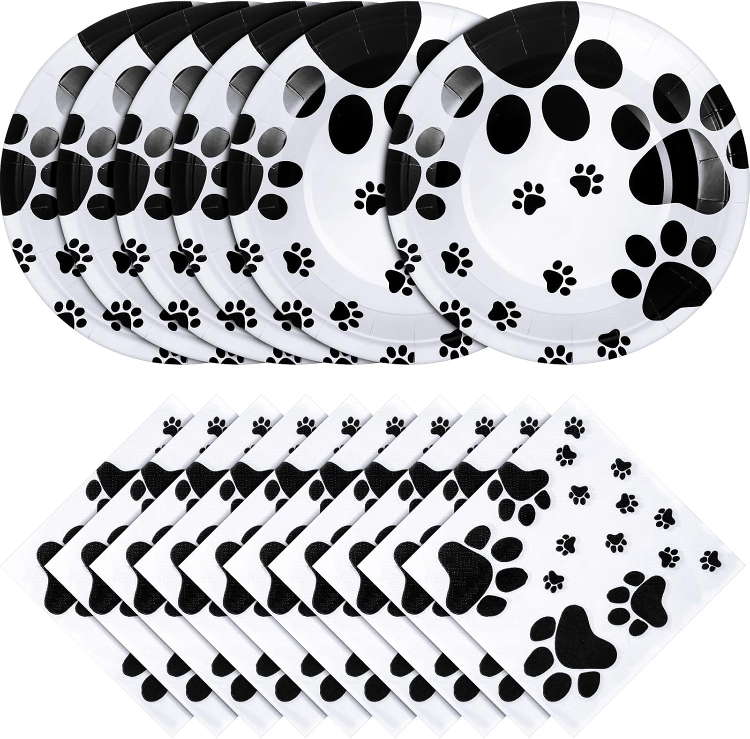 80 Pcs Dog Birthday Party Supplies 7 Inch Plates Napkins