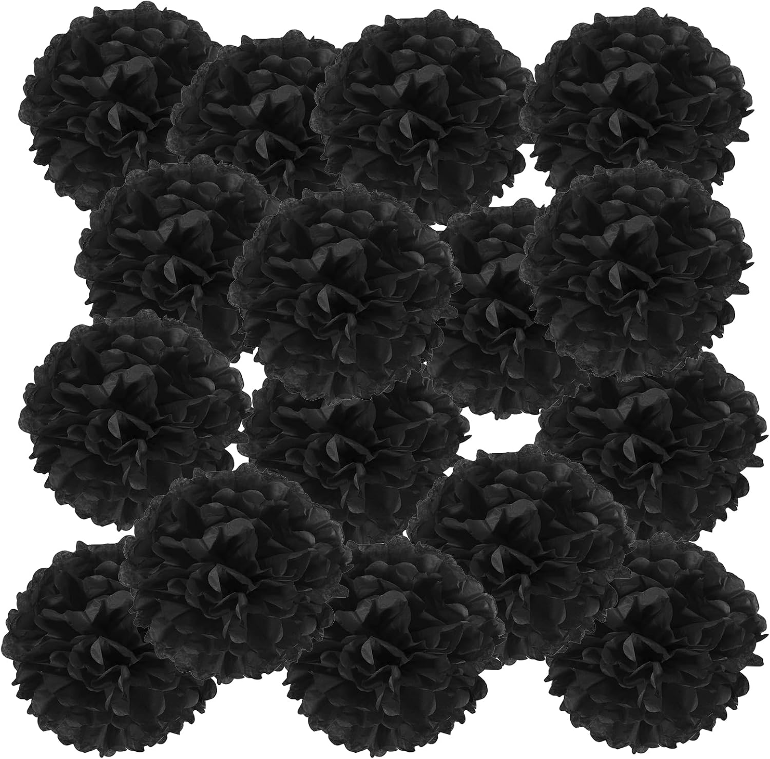 PATIKIL 6 Inch Black Tissue Pom Poms 20 Pack