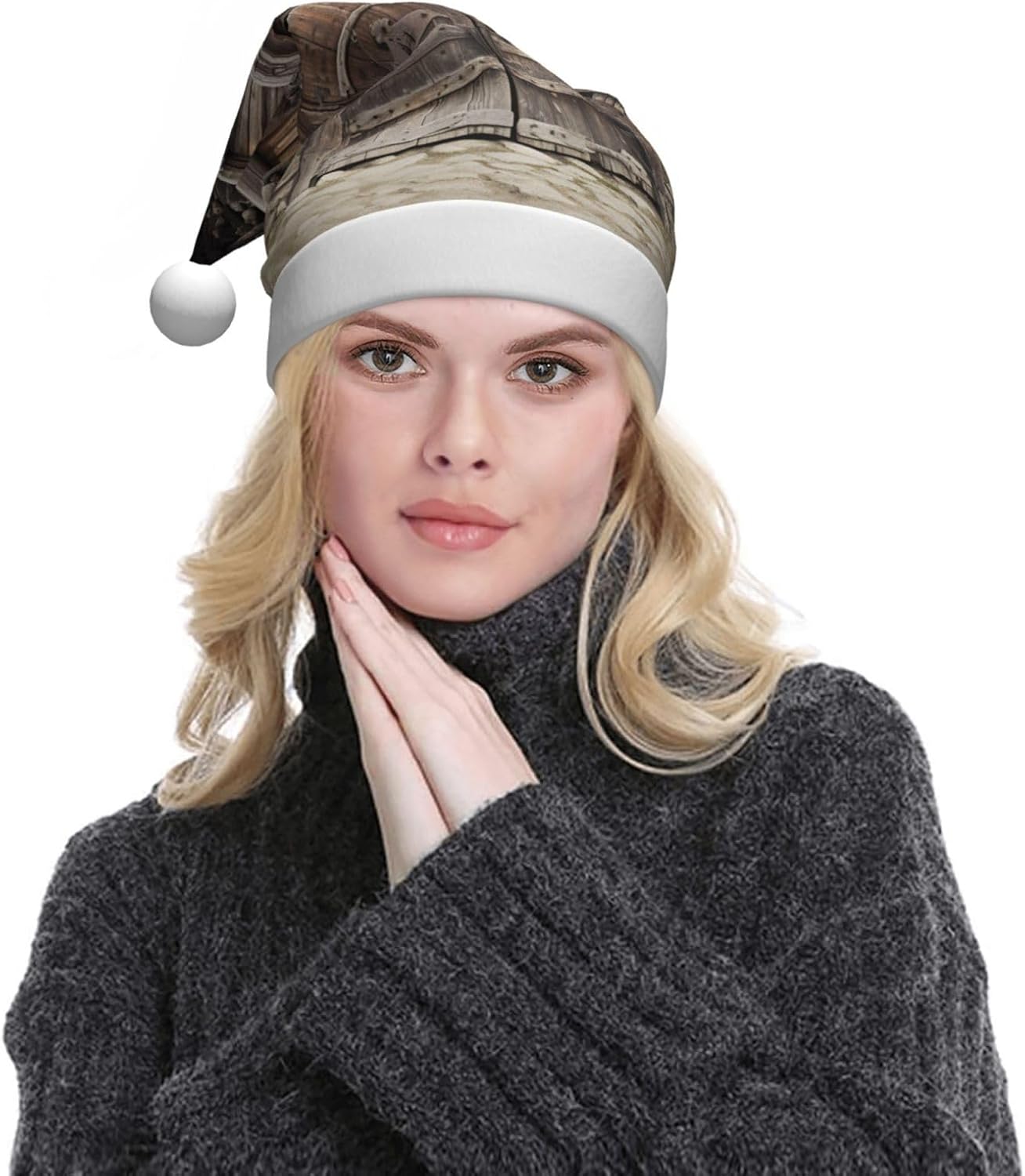 QINZHENG Rustic Stall Santa Hat Funny Christmas Decoration