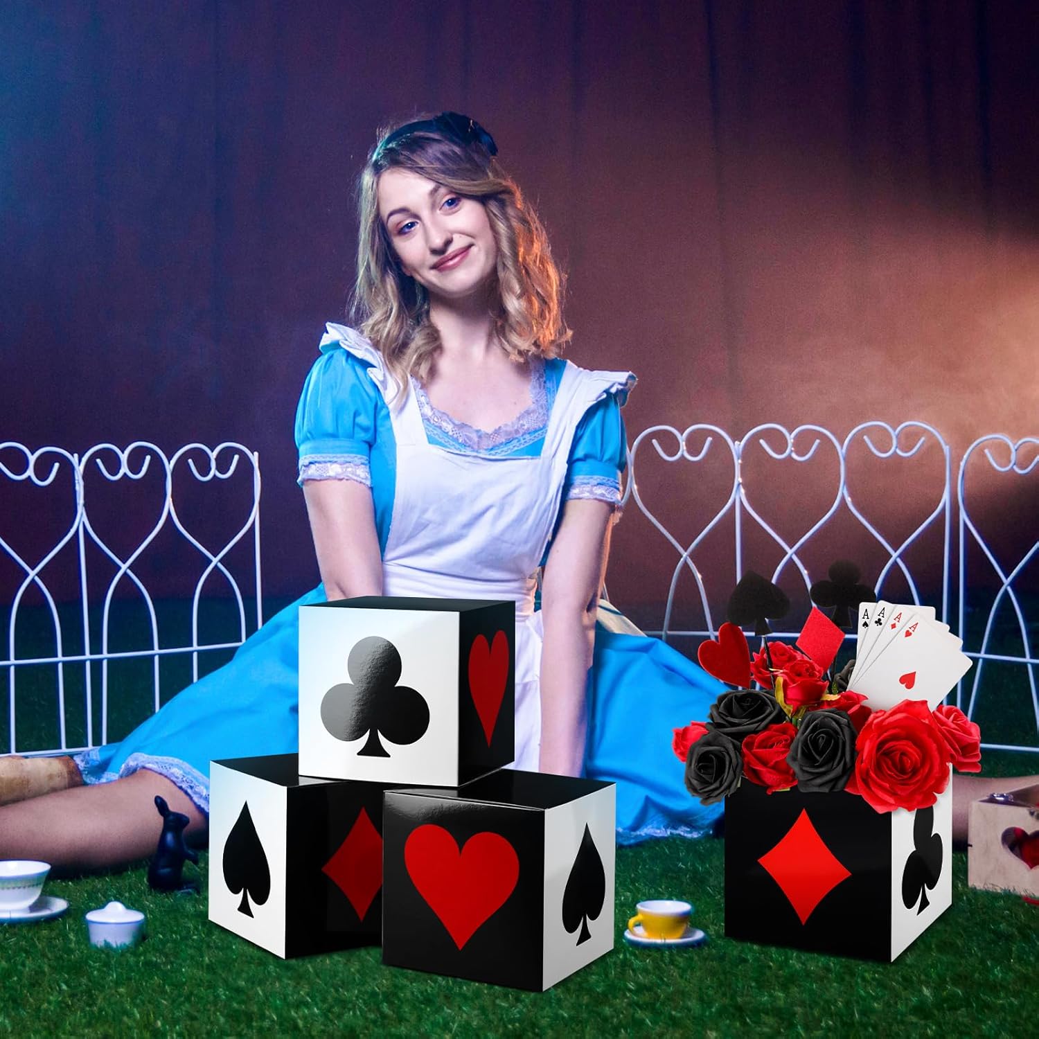 Casino Poker Favor Boxes Set 16 Pcs 6x6x6 Inch