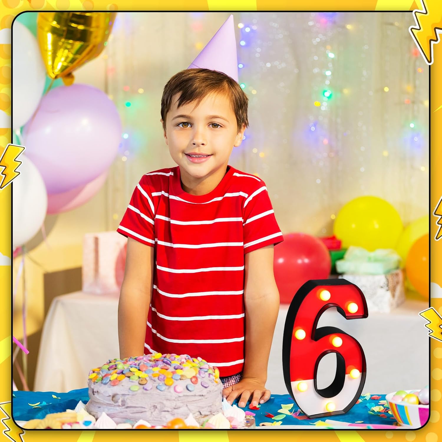 Mudder LED Glowing Cartoon Numbers Party Decor