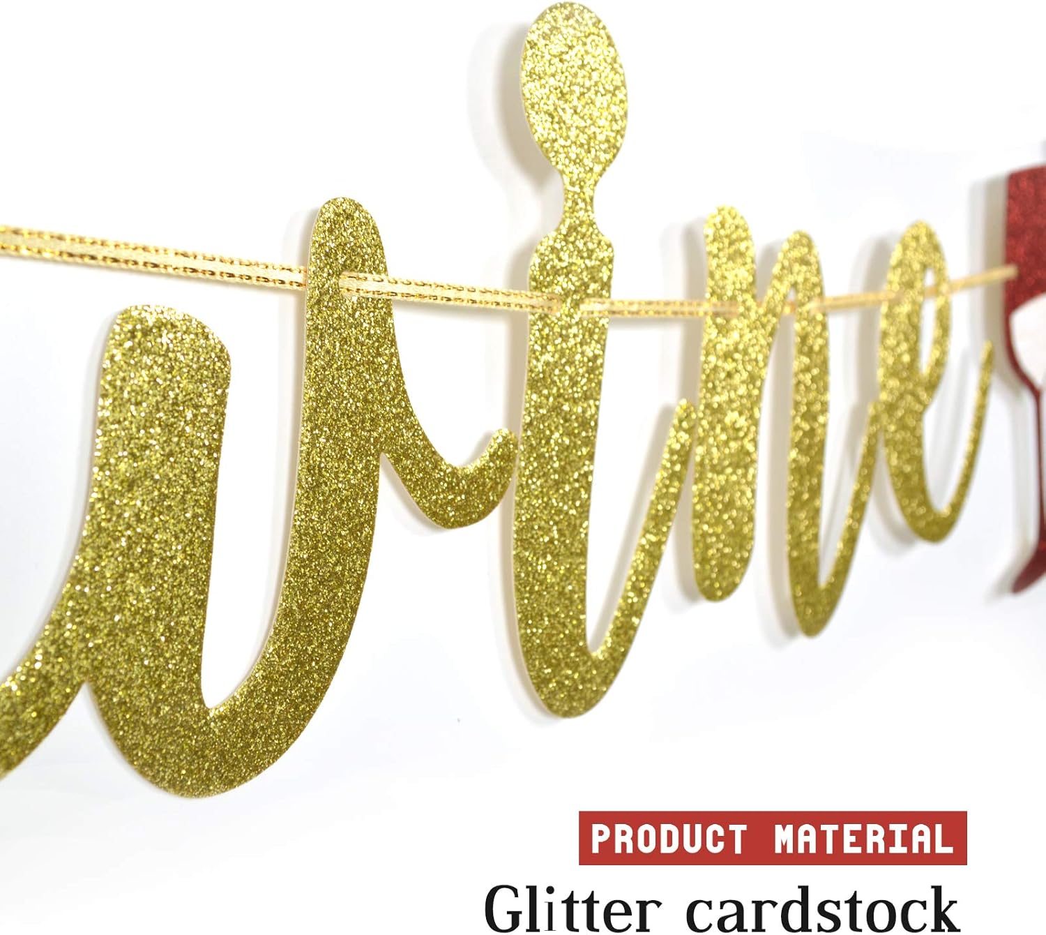 Glitter Wine Time Banner for Wine Whisky Parties