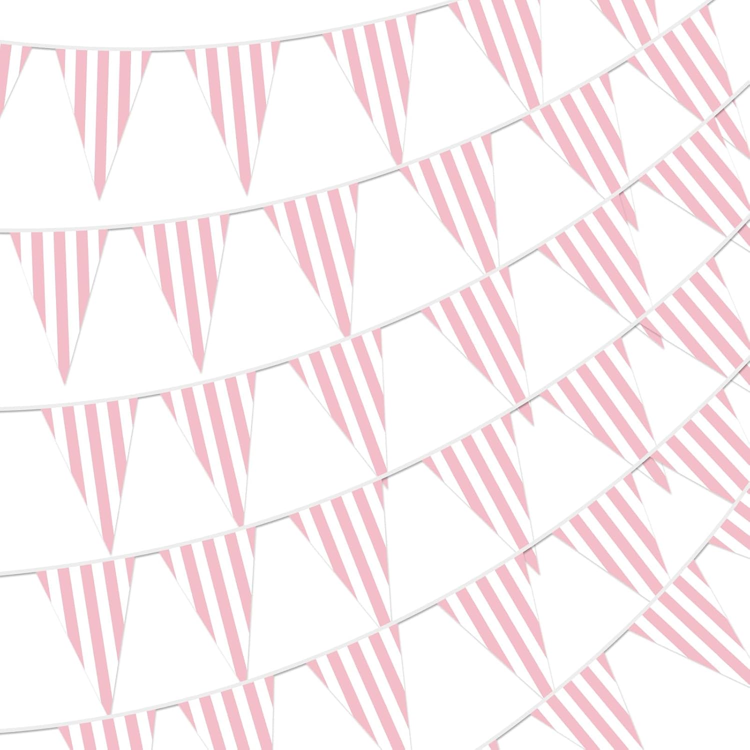 6 Pcs Pink Carnival Bunting Banner Decorations