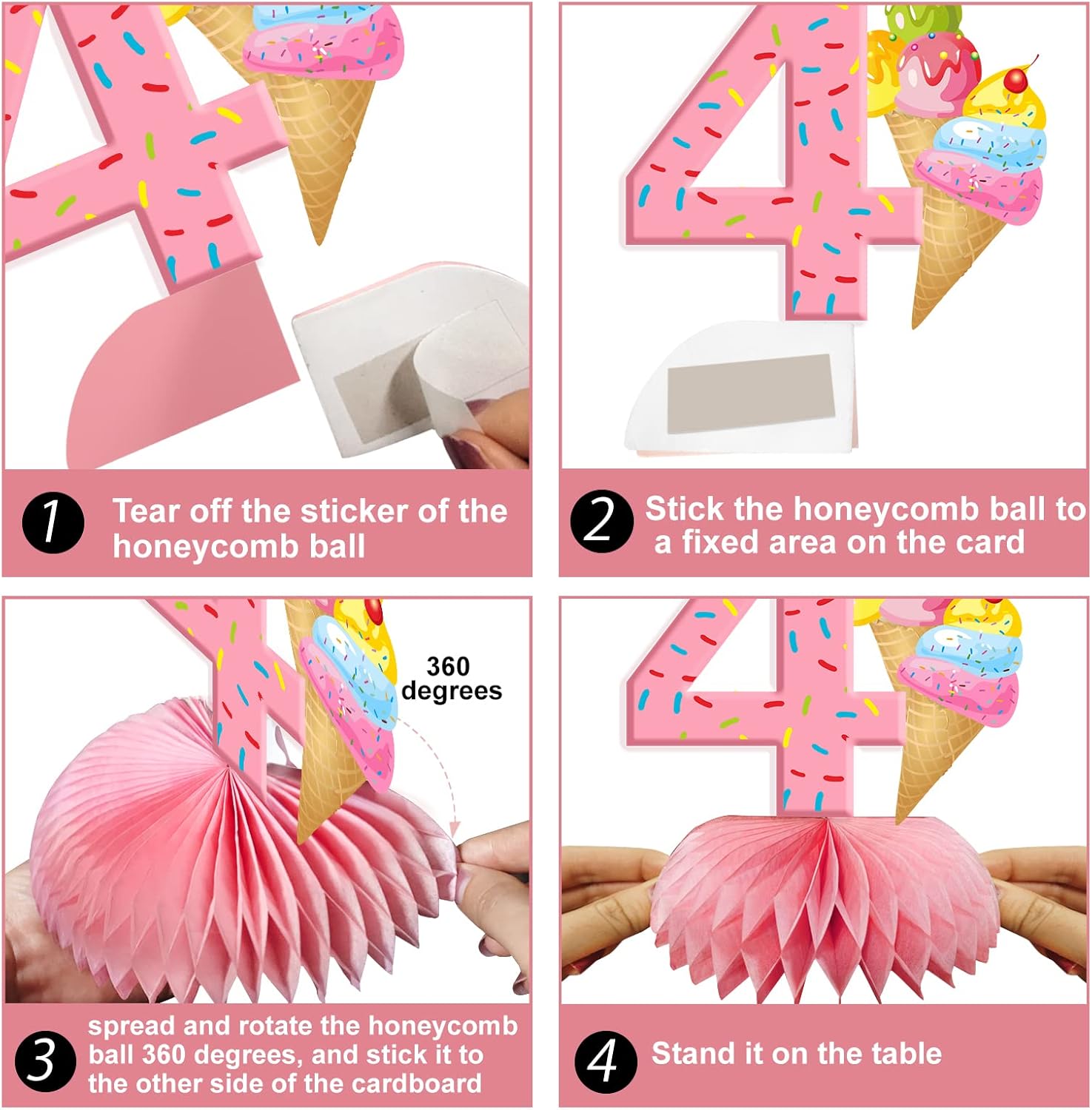 We All Scream 4 Ice Cream Birthday Centerpieces