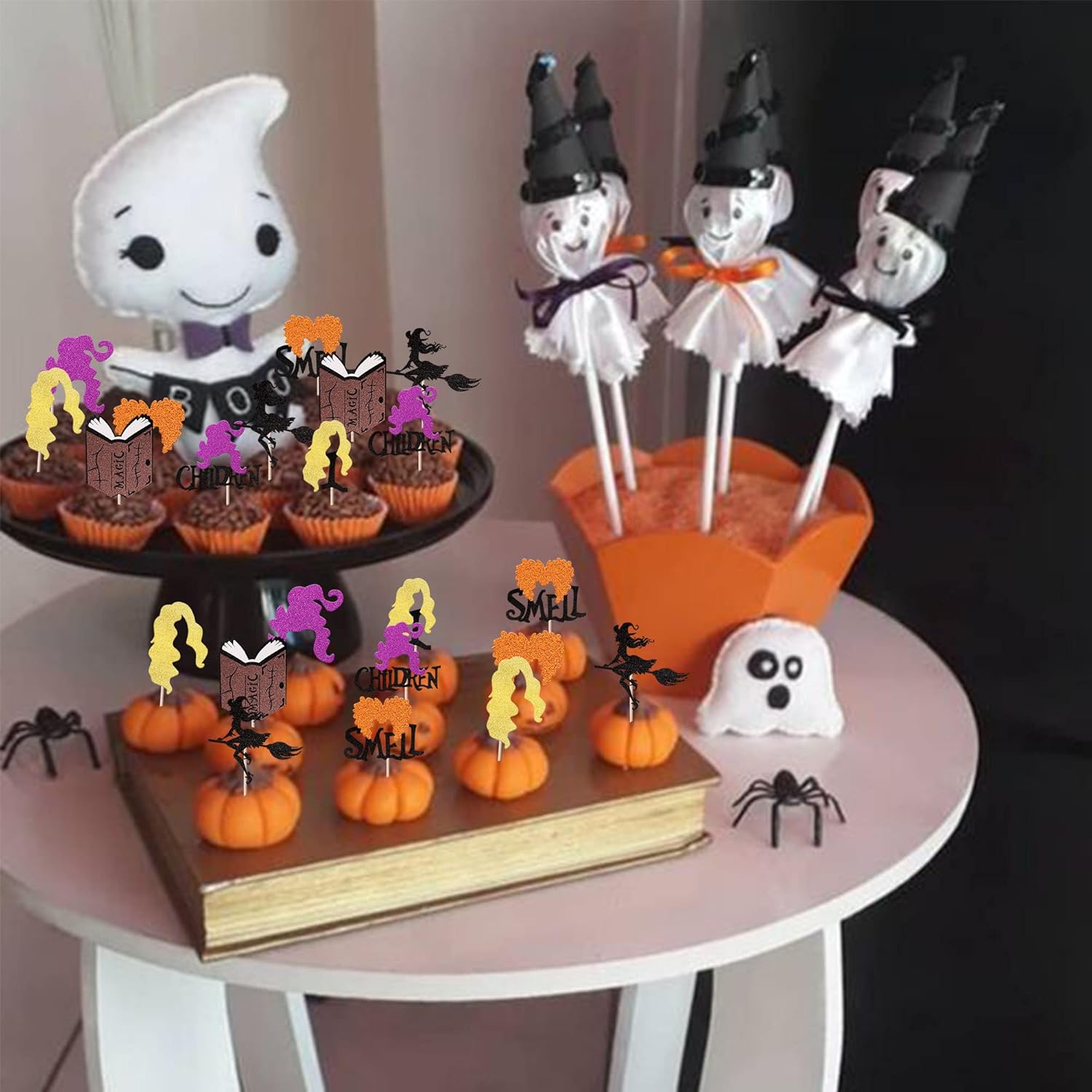 32 Pack Hocus Pocus Cupcake Toppers Halloween Decorations