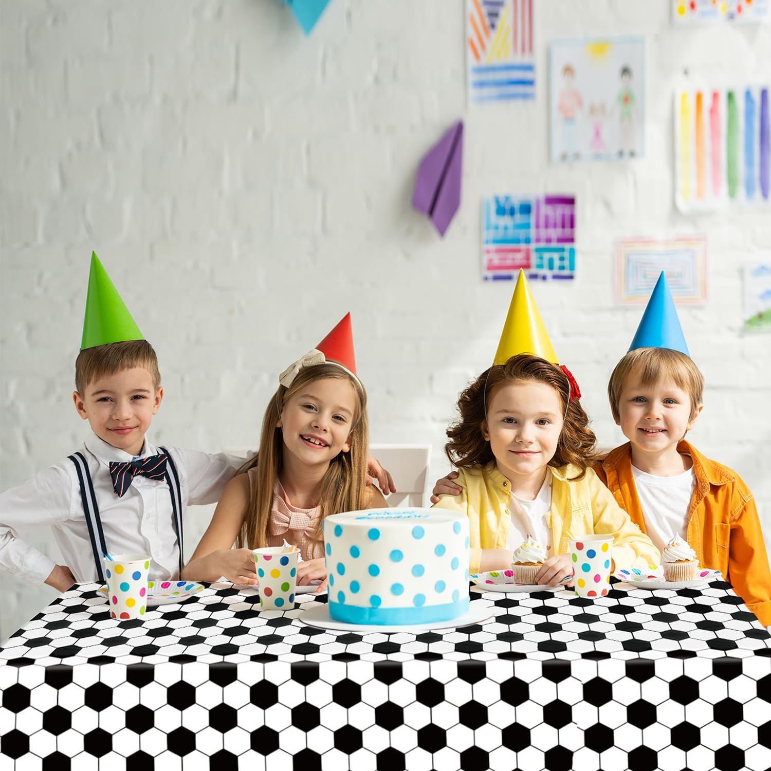 3 Pcs Soccer Party Tablecloth 54x108 Inches