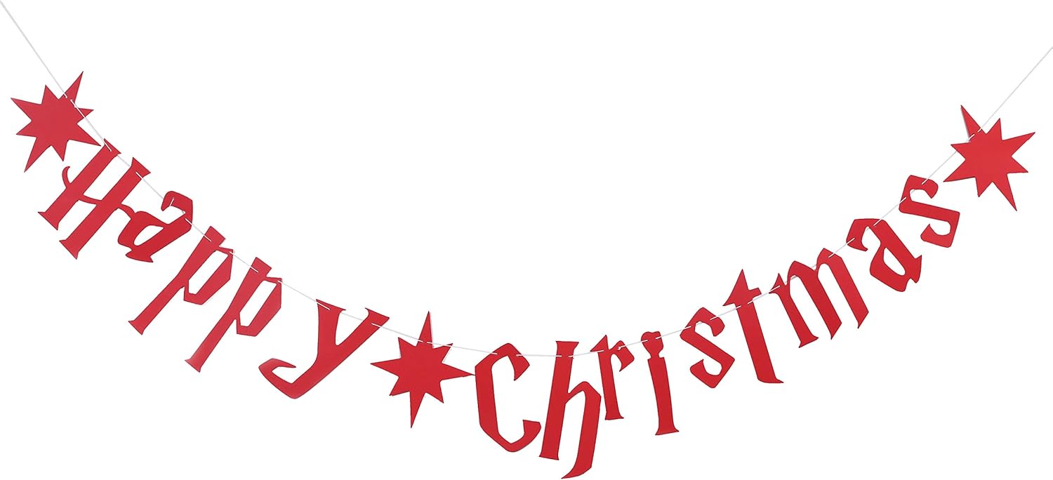 Red Happy Christmas Banner for Indoor and Outdoor Use
