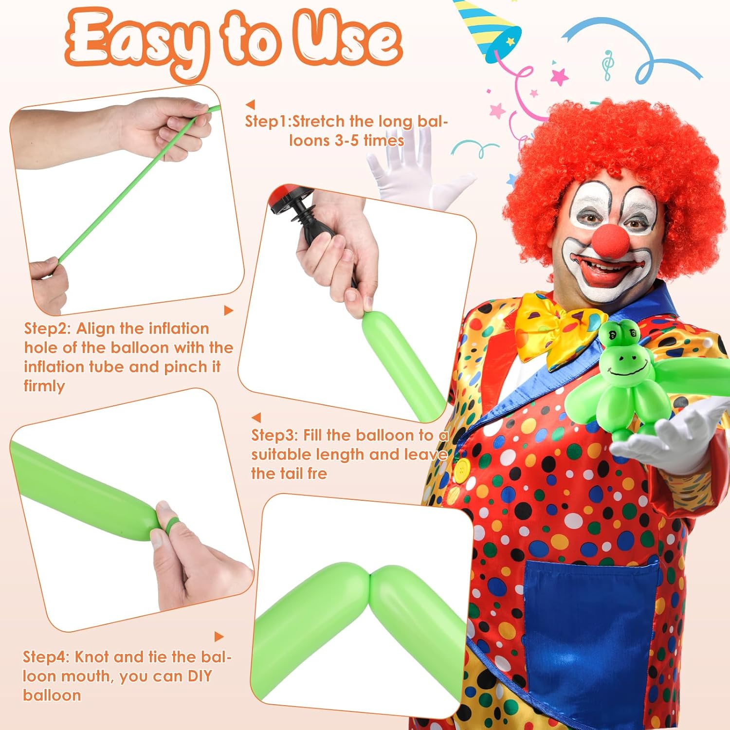 100Pcs Rainbow Long Balloons for Party Decorations