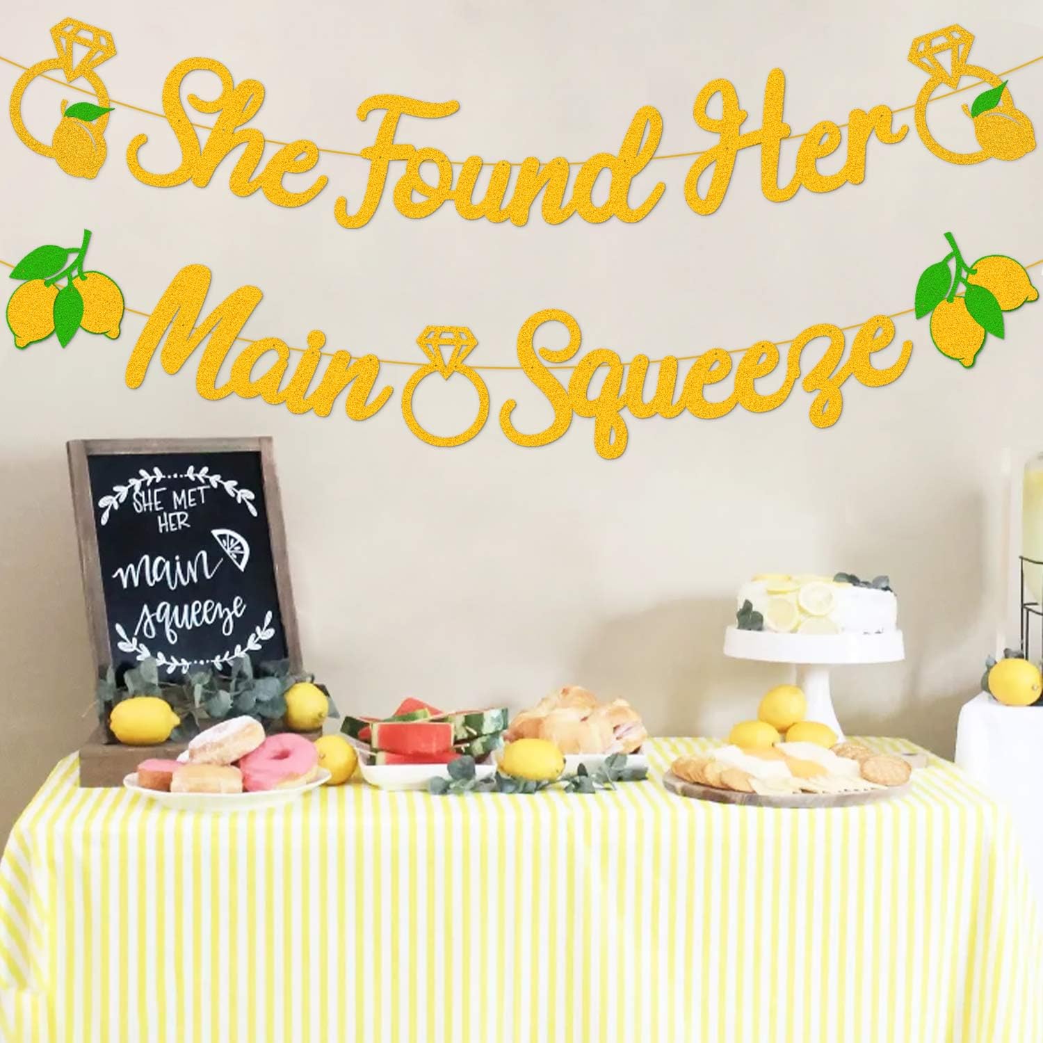 She Found Her Main Squeeze Bridal Shower Banner Decoration