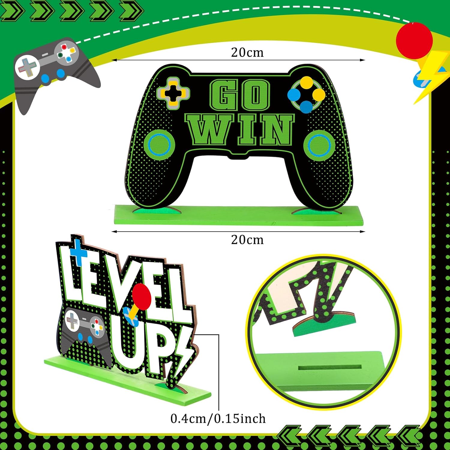 Geetery 6 Pcs Video Game Centerpieces for Tables