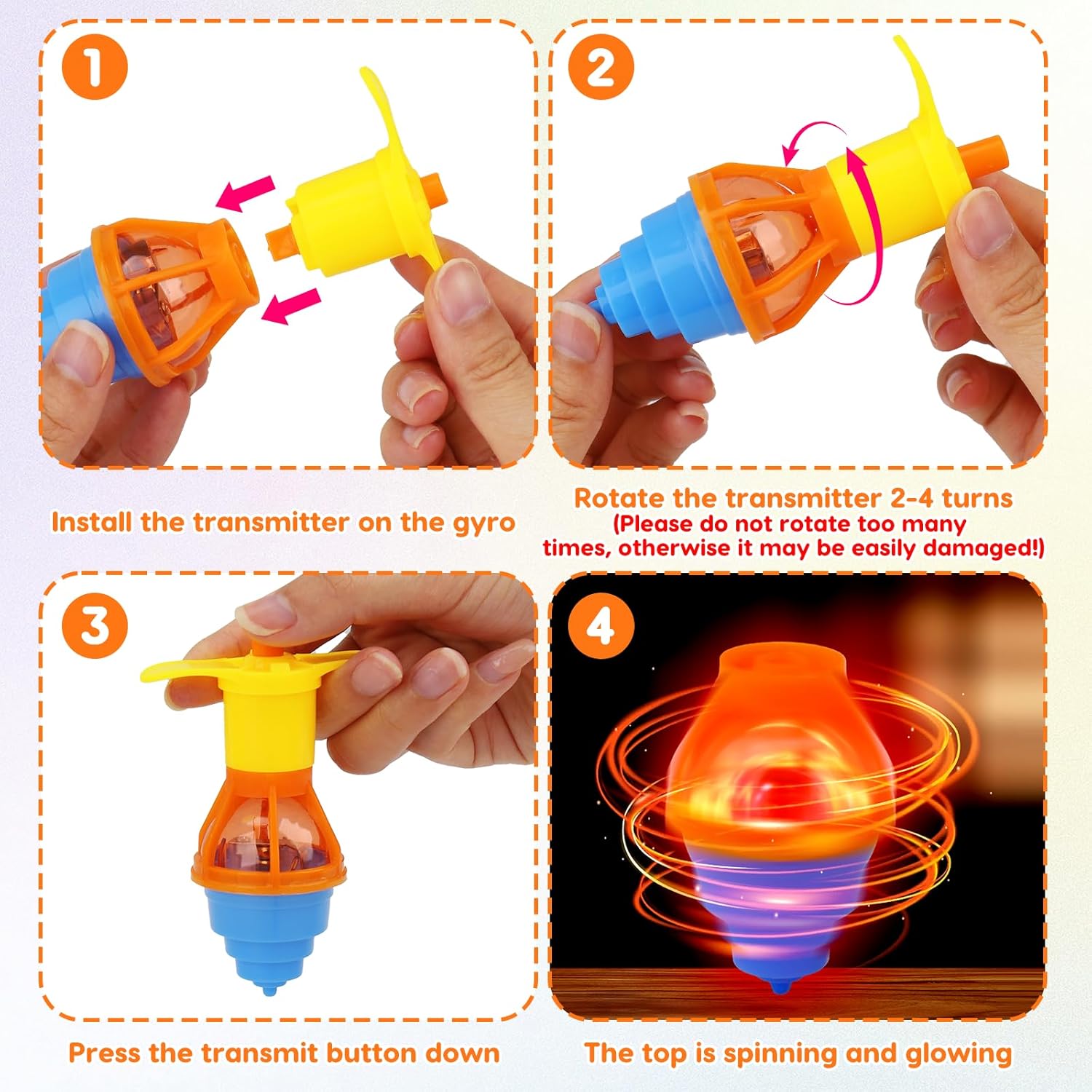 24PCS Glow Spinning Tops Party Favors for Kids