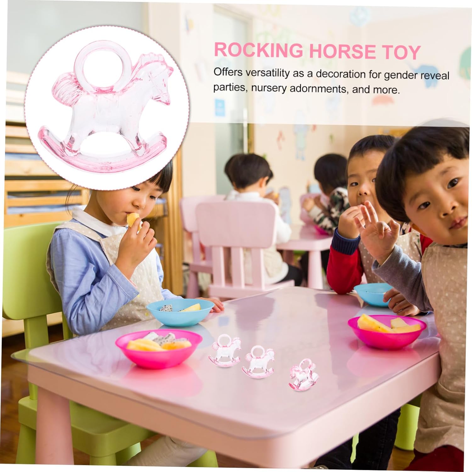 48pcs Acrylic Rocking Horse Statues for Shower Decor