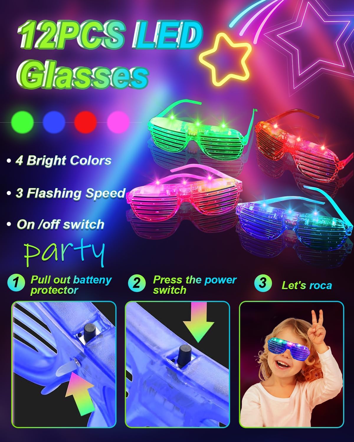 270 pcs Glow In The Dark Party Supplies for Kids Adults