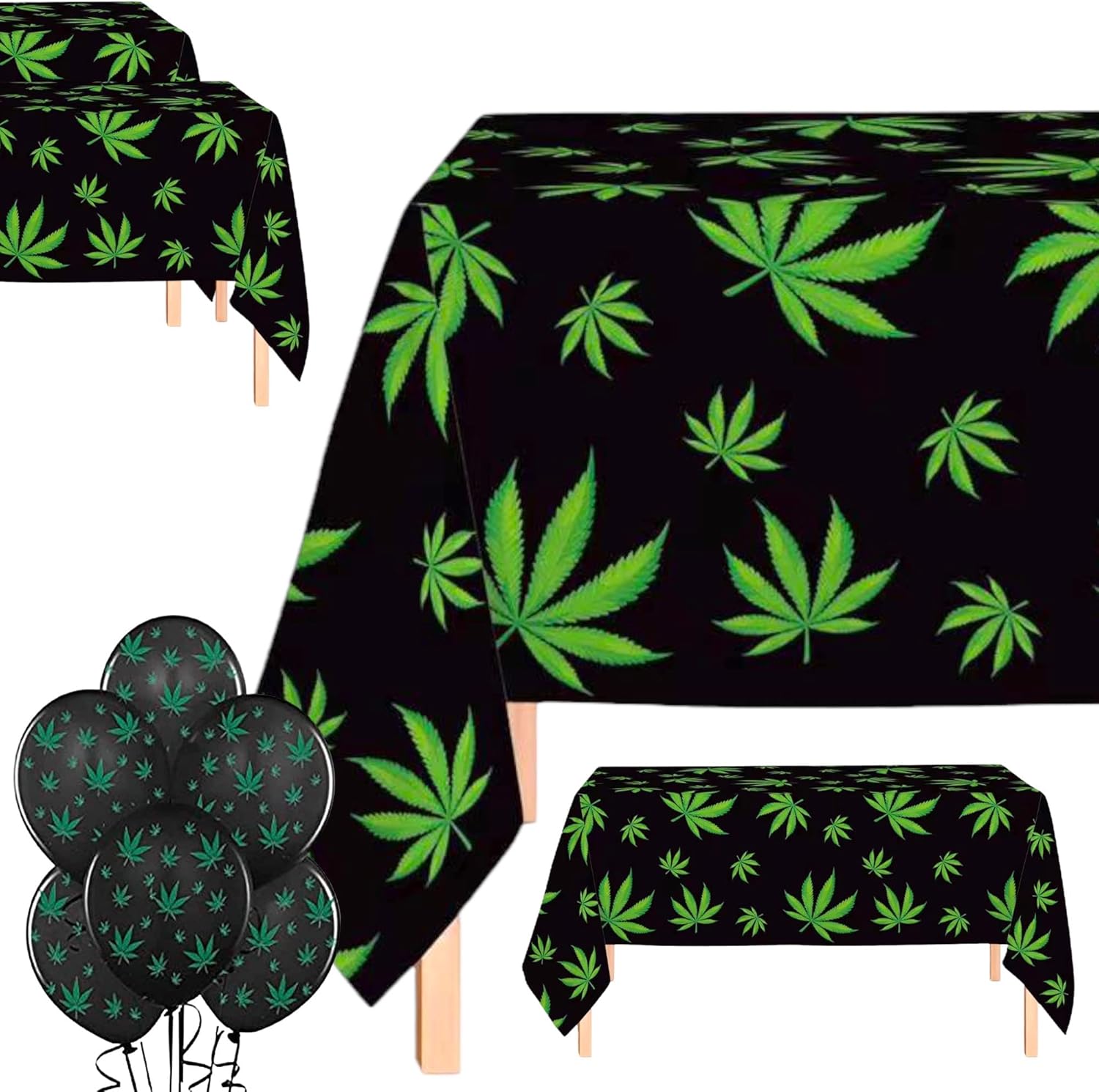 Oojami Tropical Fern Leaf Table Covers Set of 4