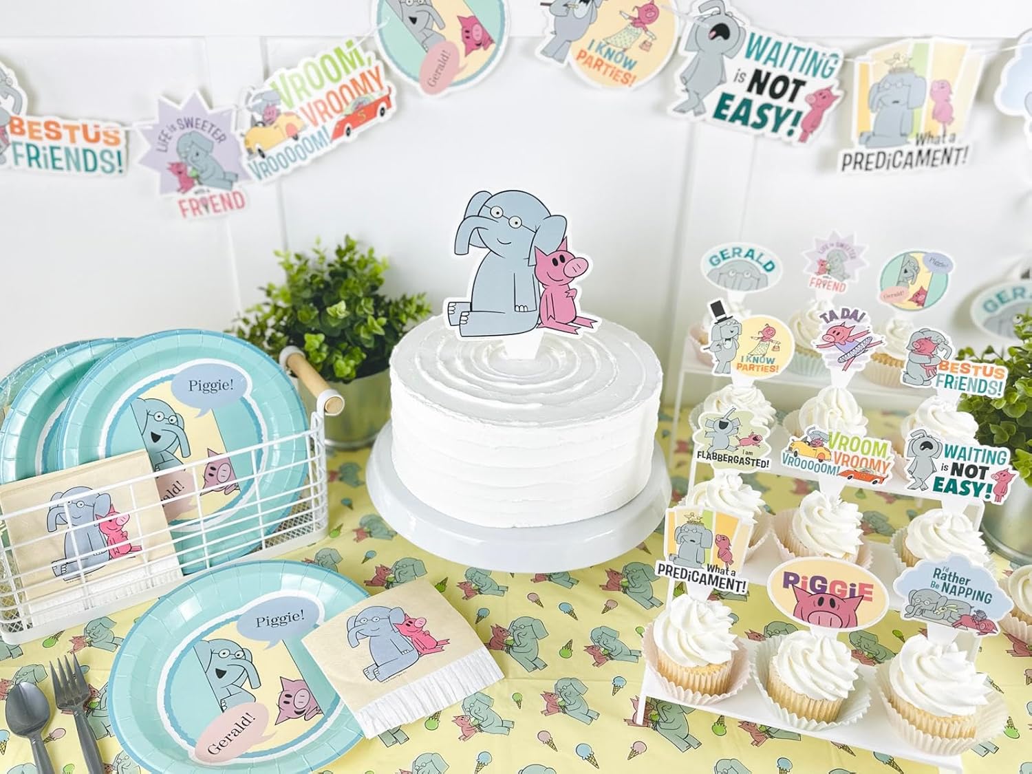 Elephant and Piggie Birthday Party Decor Set