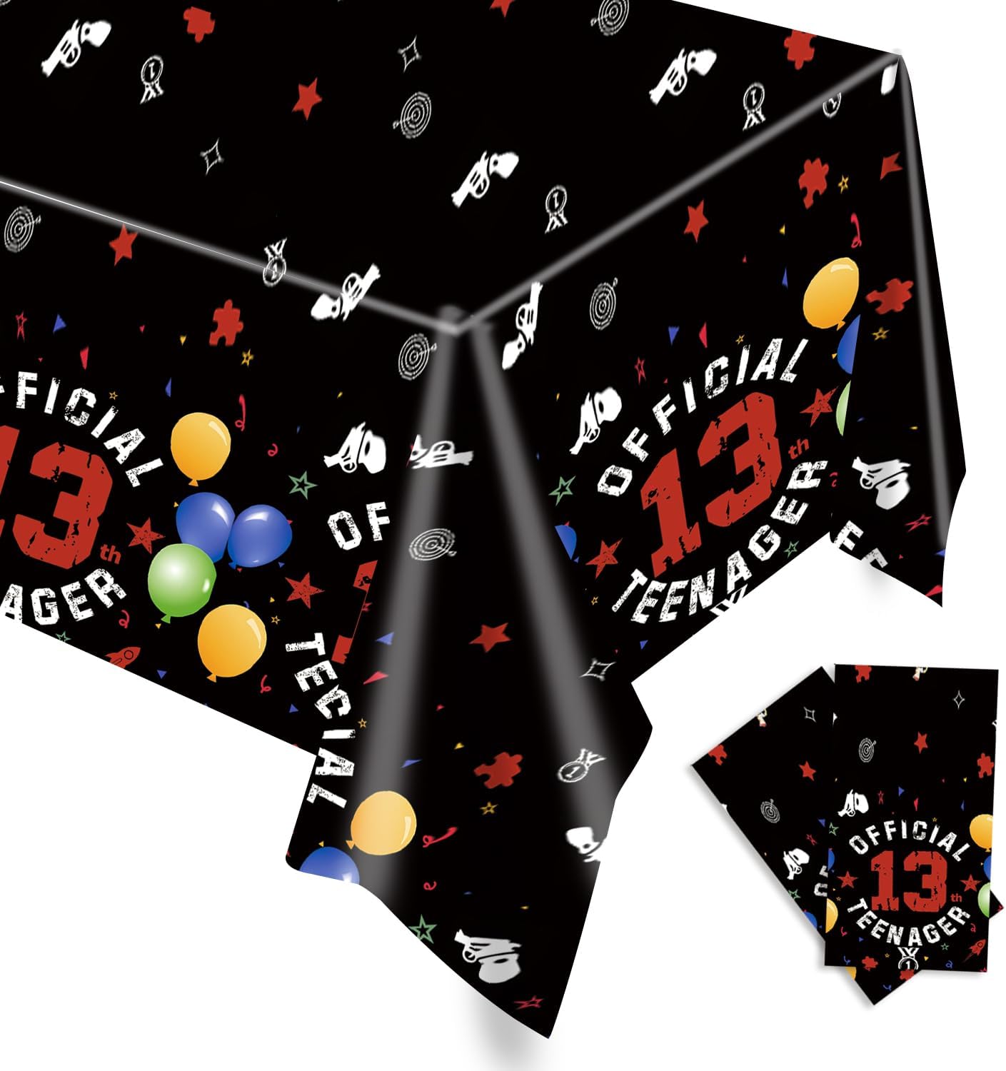 Egami 2pcs 13th Birthday Black Red Tablecloth
