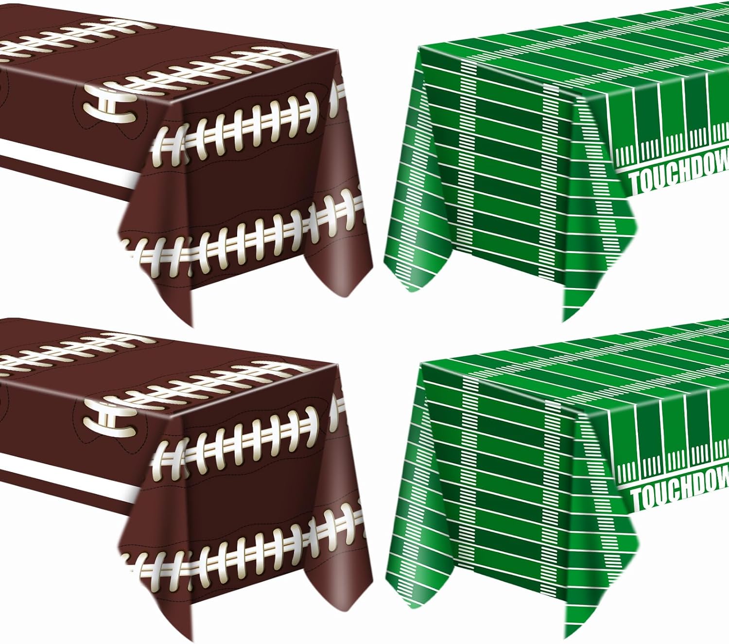 TATAUP Football Party Decorations Tablecloth 54x108 Inch 4 Pack