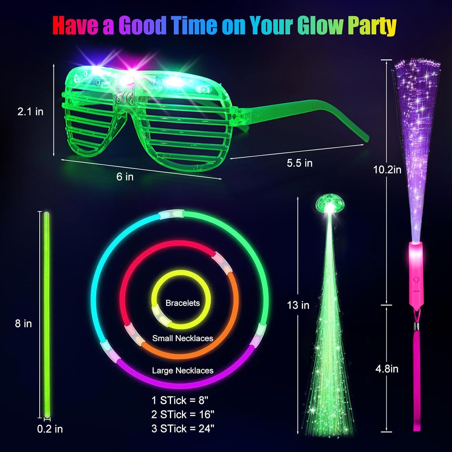 148 PCS Glow in the Dark Party Supplies