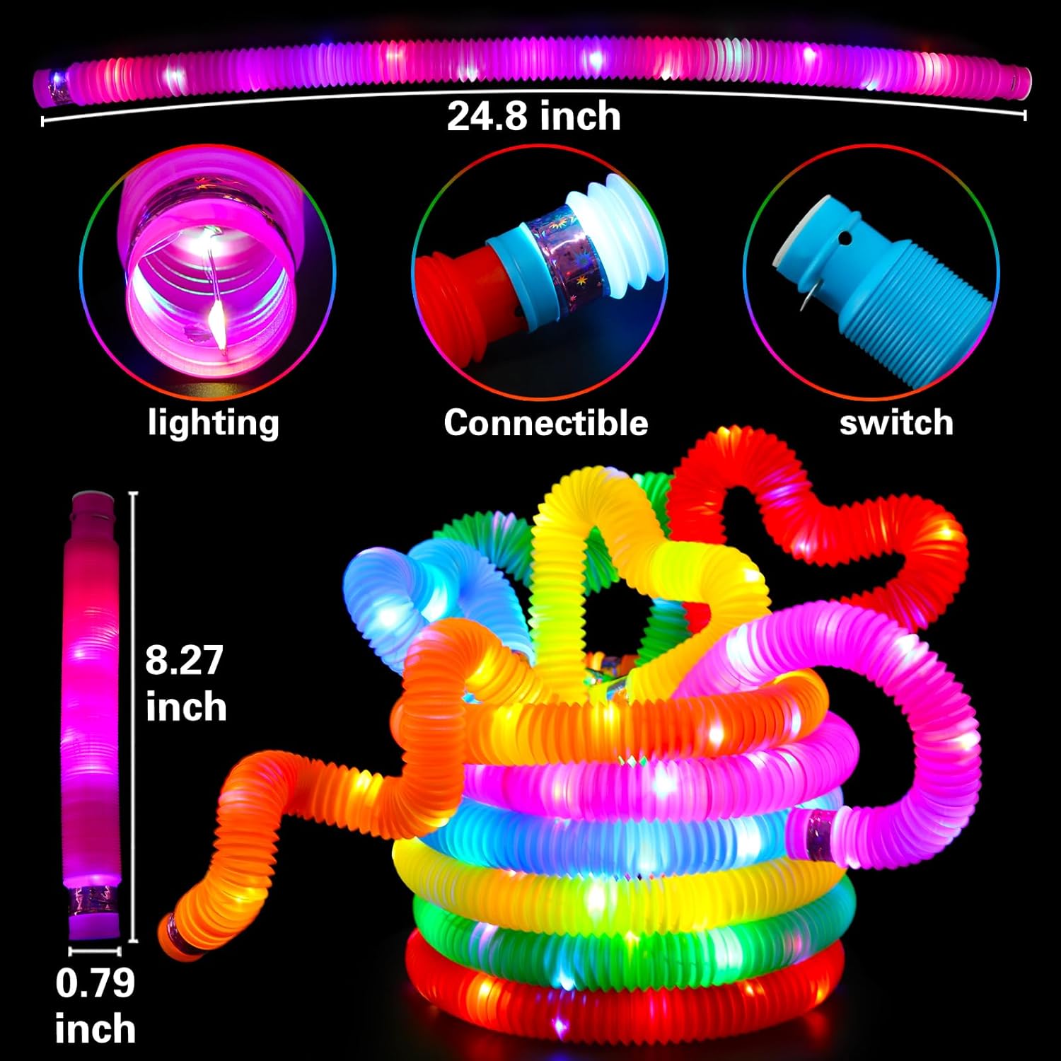 24 pcs Glow Sticks Camping Essentials for Kids