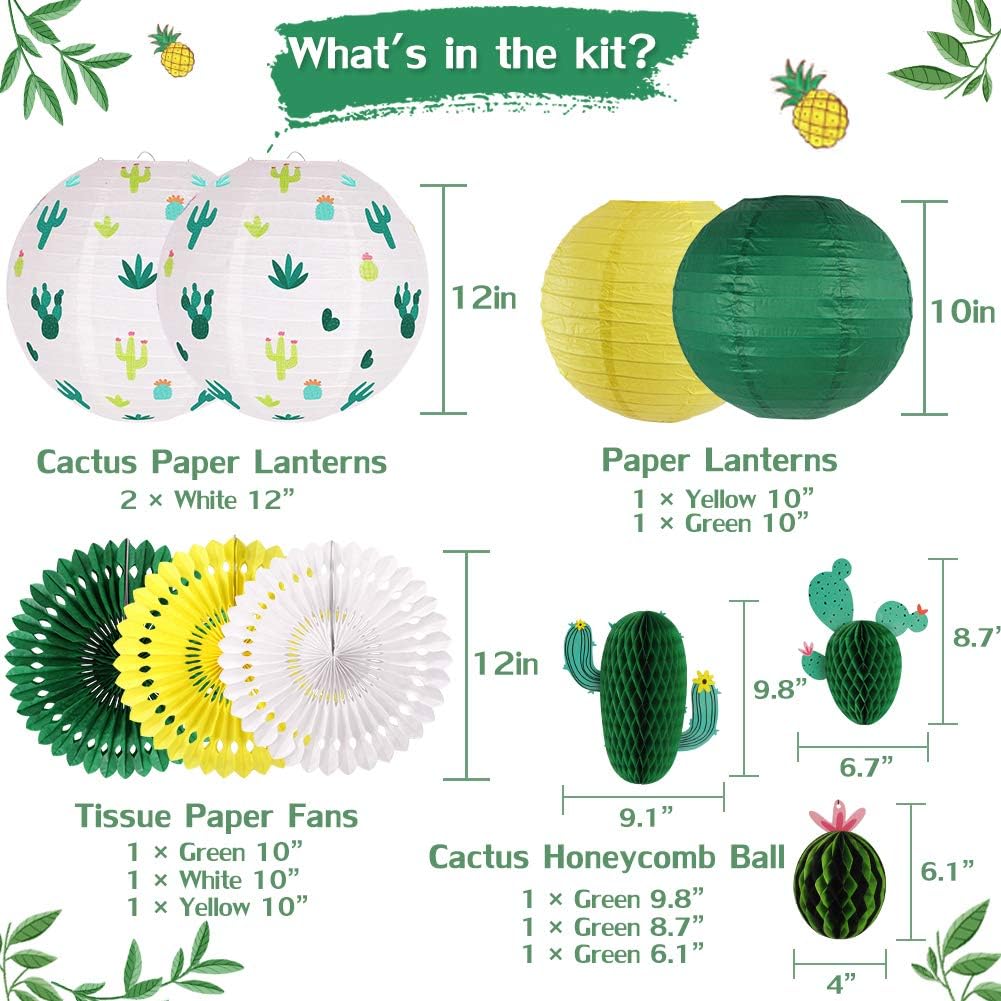 Cactus Party Decor Kit - Tropical Hawaiian Decorations