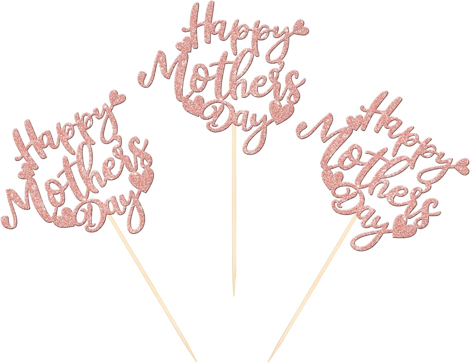 12 PCS Rose Gold Glitter Mothers Day Centerpieces