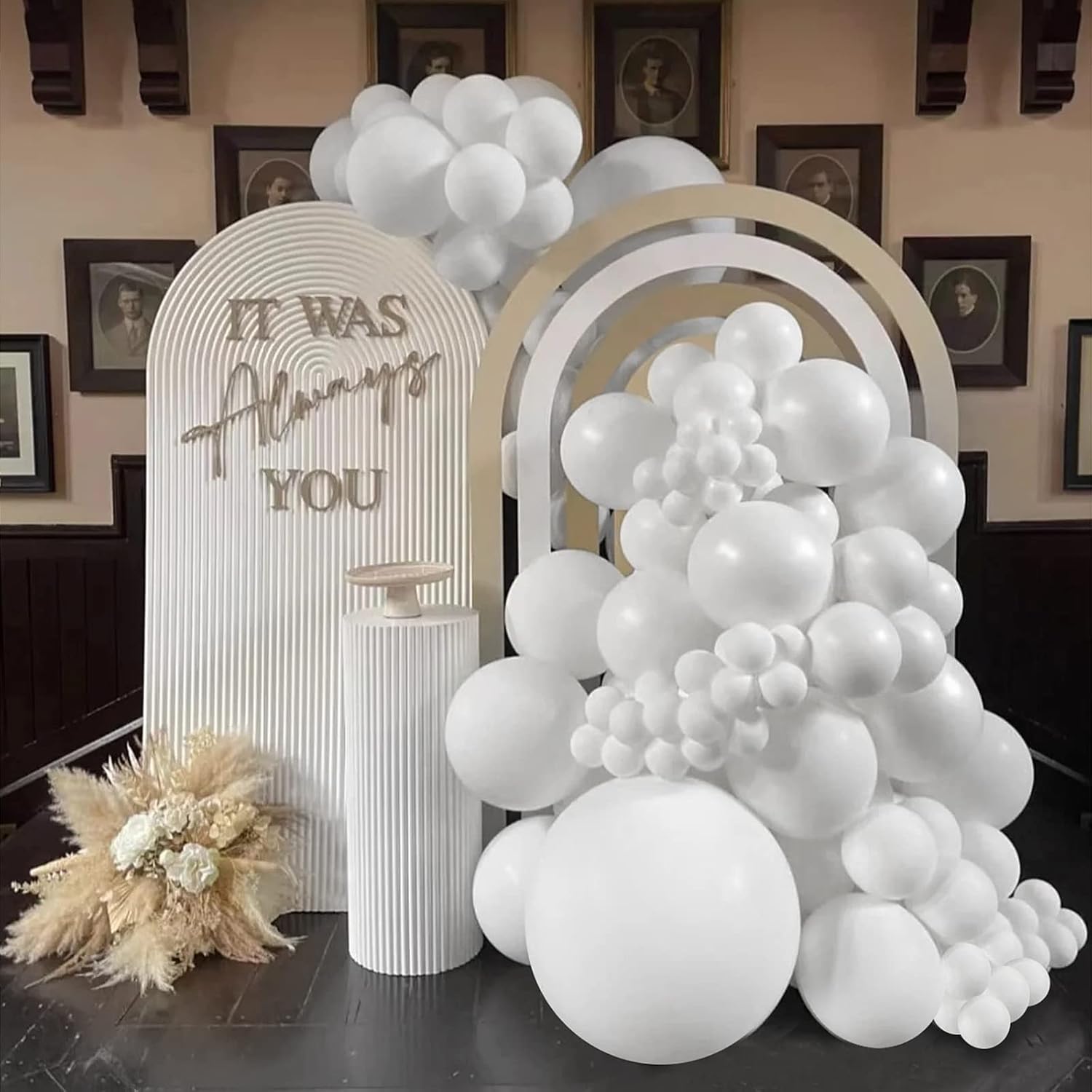 FOTIOMRG 110pcs White Balloon Garland Kit