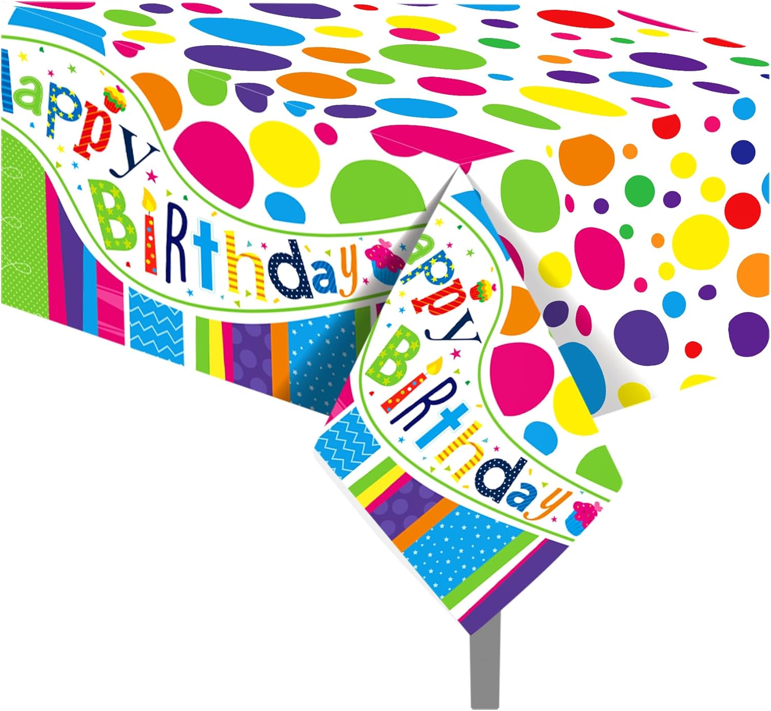 CC HOME Colorful Dot Party Tablecloth 54x87 Inch