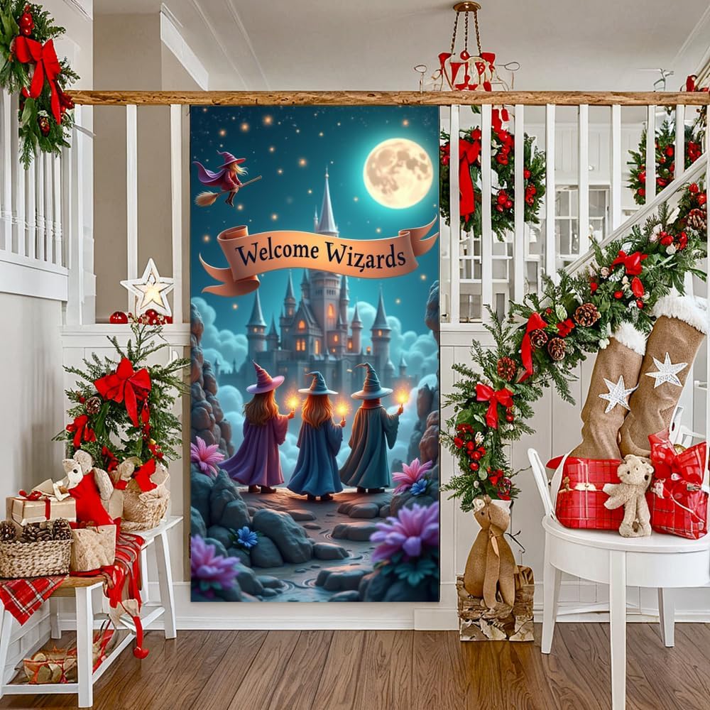 Wizard Themed Door Banner for Birthday Party Decorations