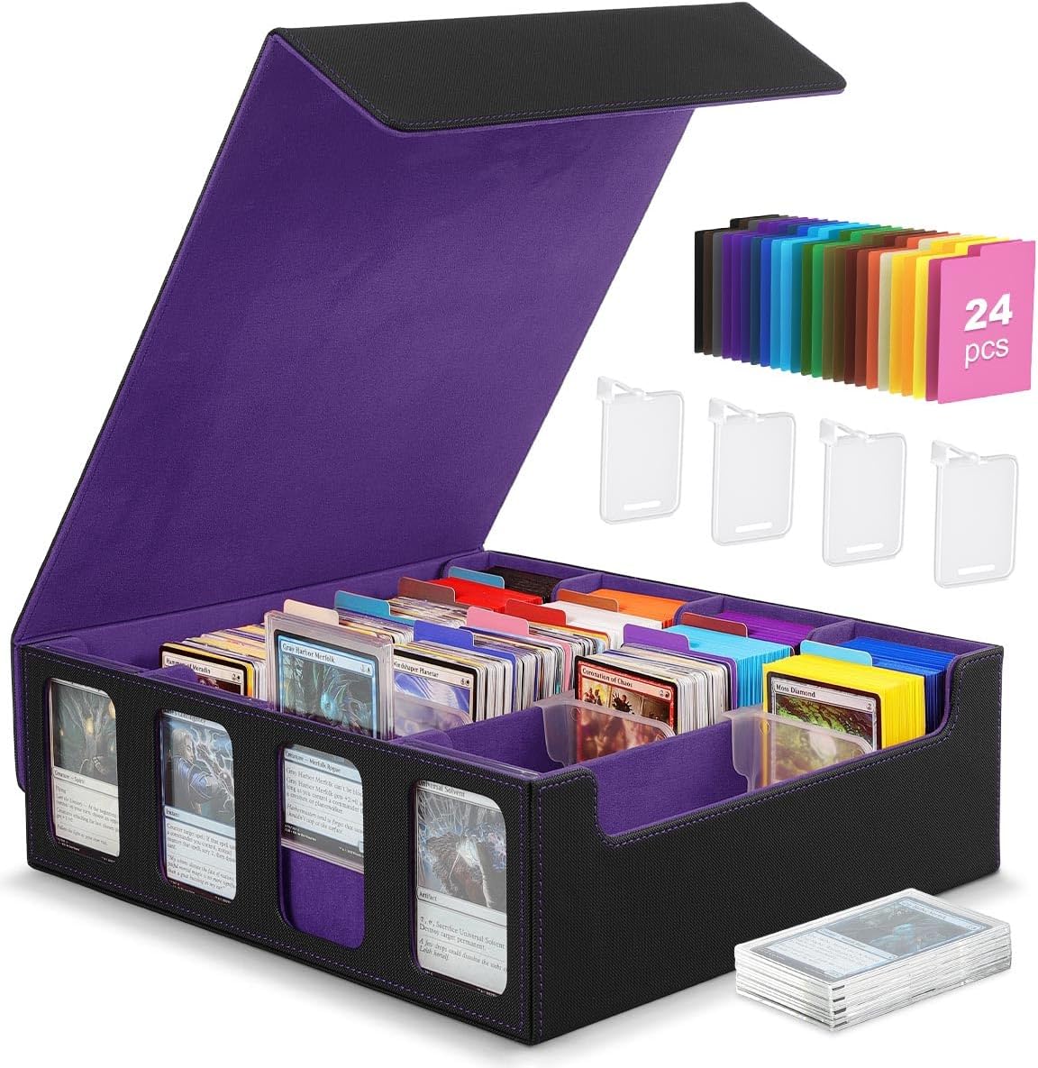 Moko Card Storage Box - 3000 Magic Deck Case Black Purple