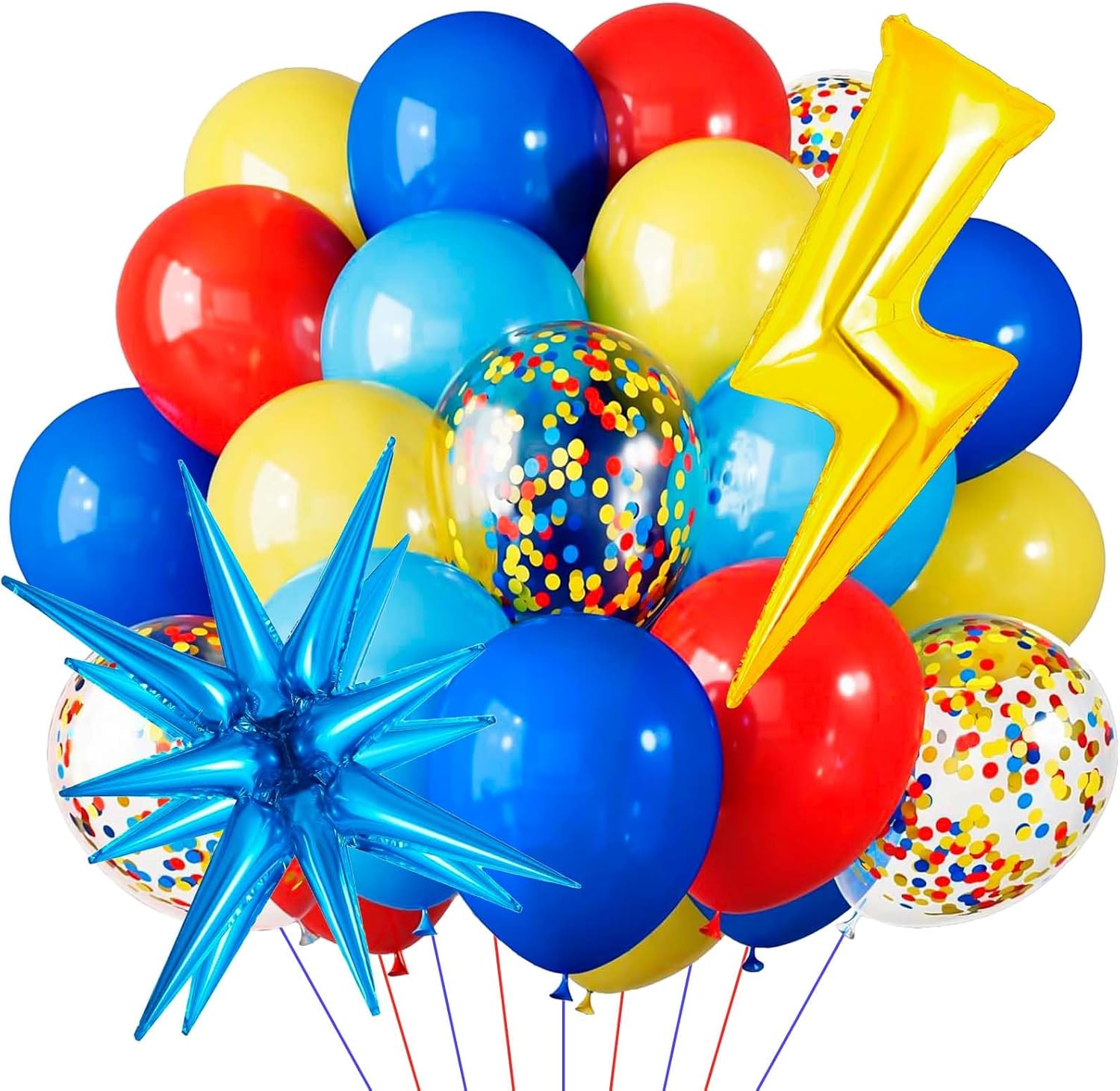 Cartoon Hedgehog Birthday Balloons with Lightning Star and Boom Star