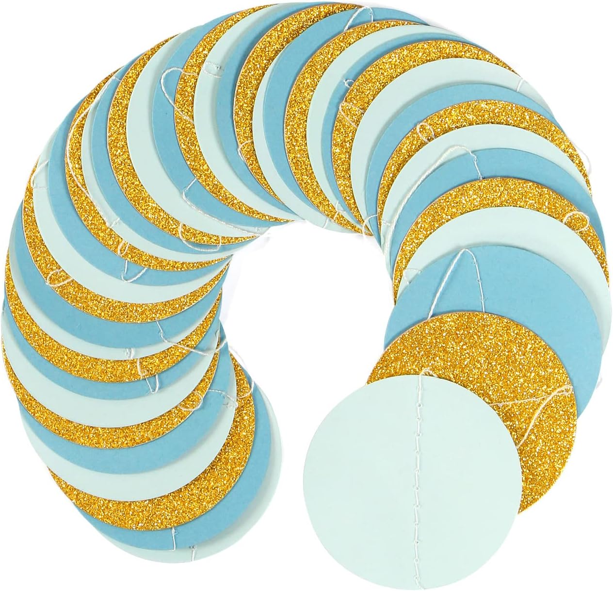 Light Dusty Blue Gold Party Garland 52Ft Birthday Wedding Decorations