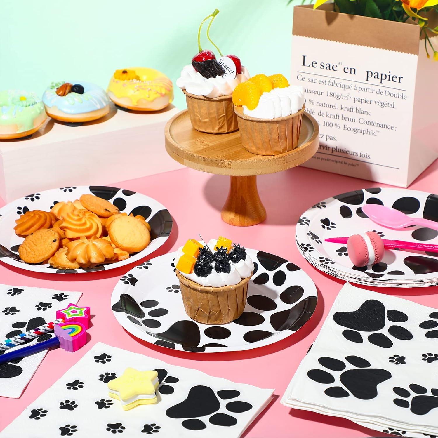 80 Pcs Dog Birthday Party Supplies 7 Inch Plates Napkins