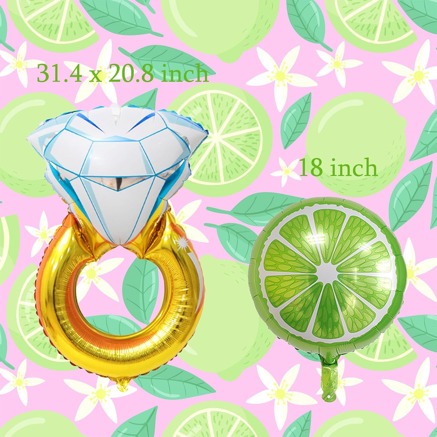 12 Pcs Margarita Matrimony Bachelorette Balloons