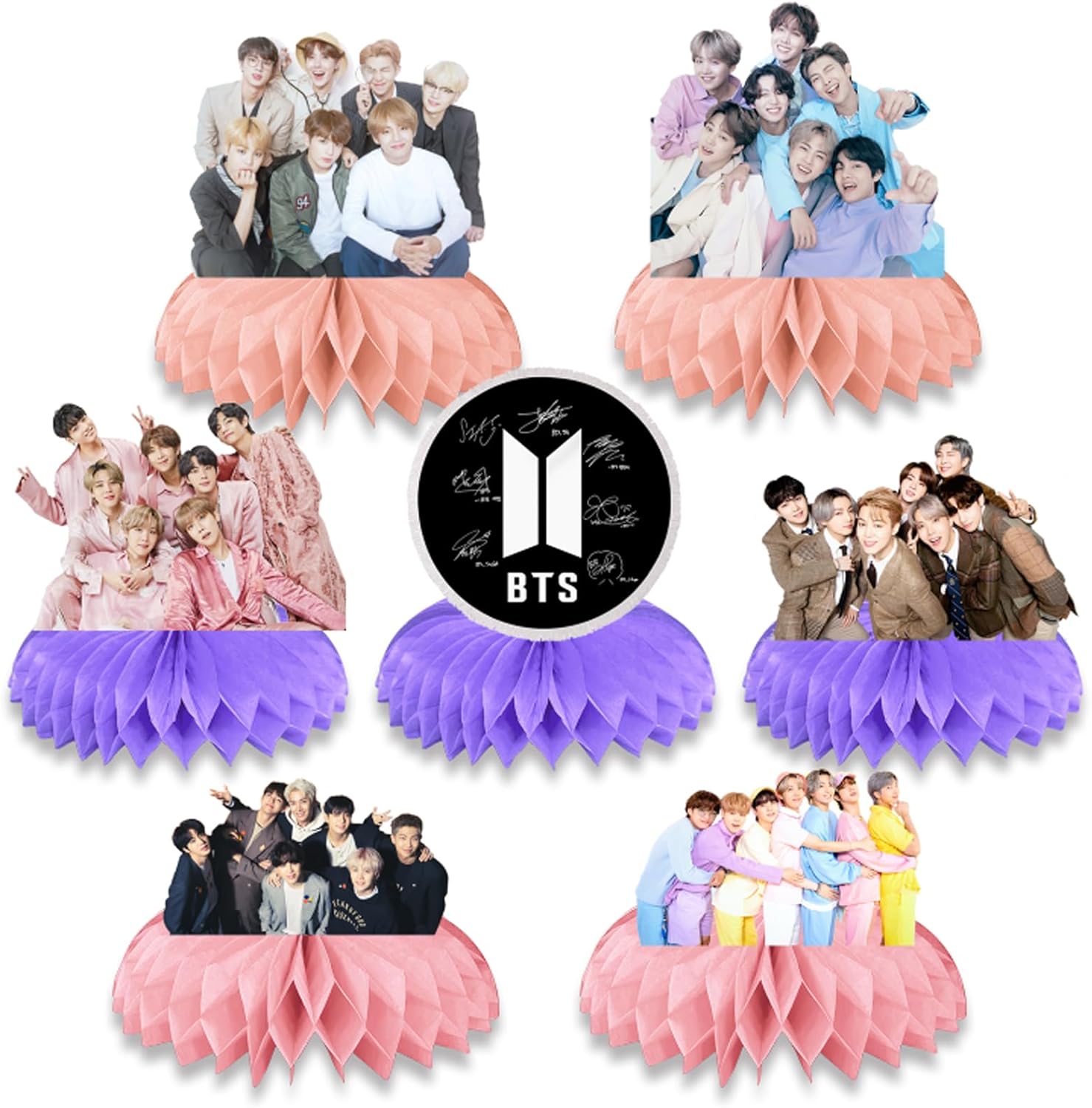BTS Birthday Party Centerpieces 7Pcs Table Toppers