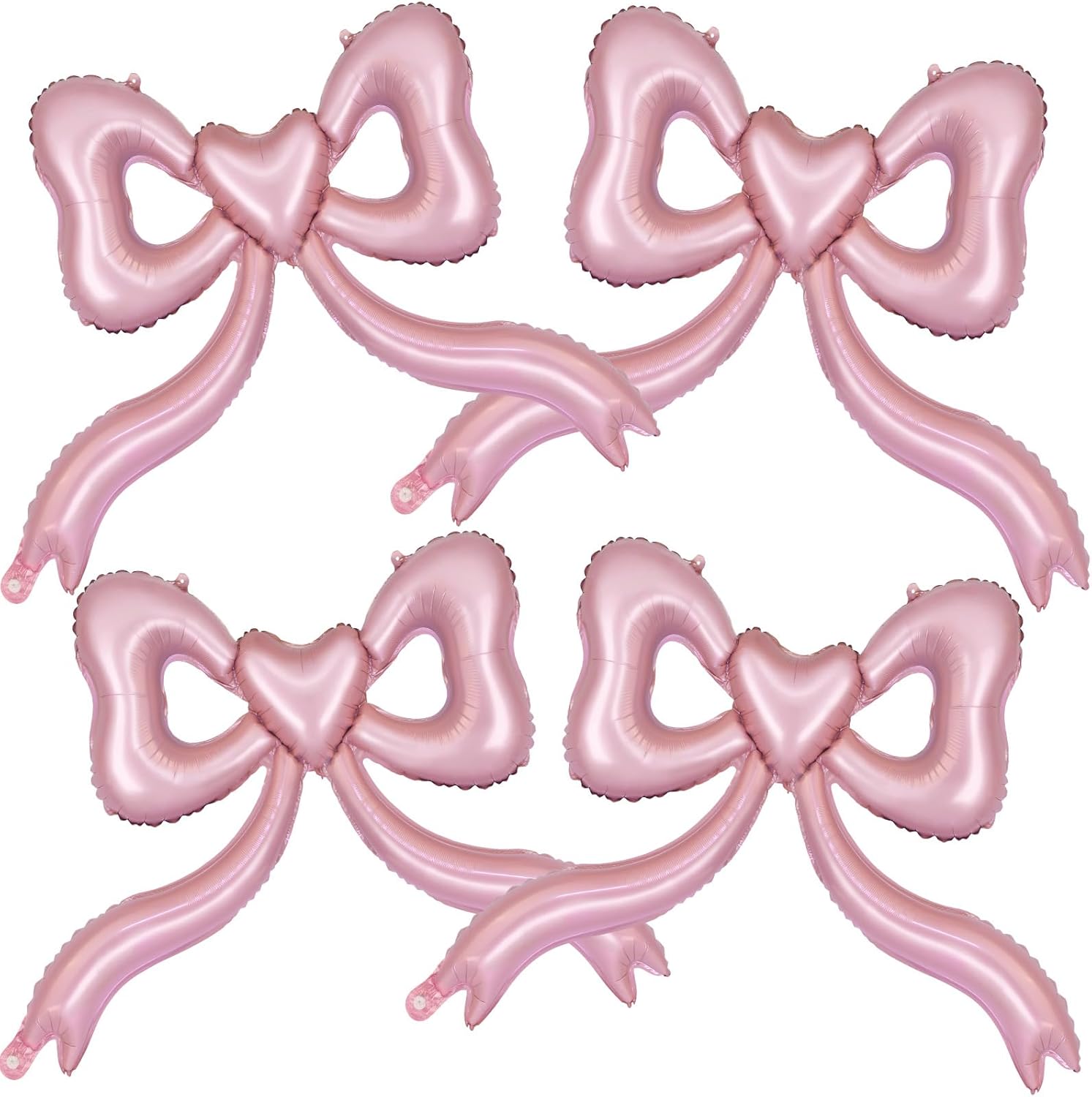 Pink Bow Balloons for Bachelorette Party Decorations 4Pcs