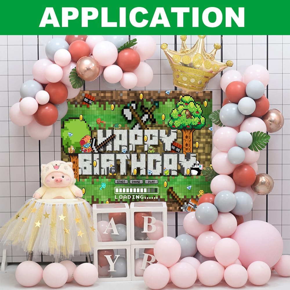 OLAPSATD Pixel Game Party Backdrop 3x5ft
