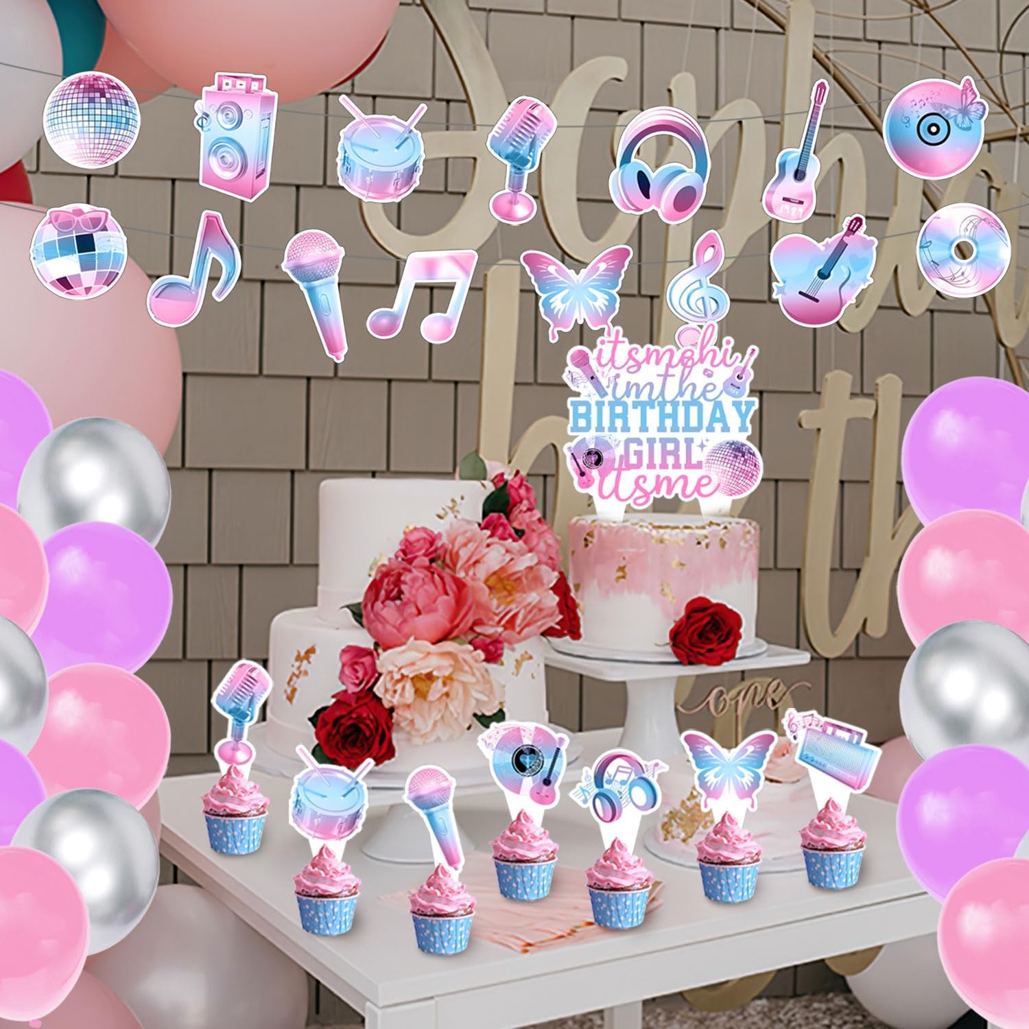 59 Pcs Singer Birthday Party Decor Set