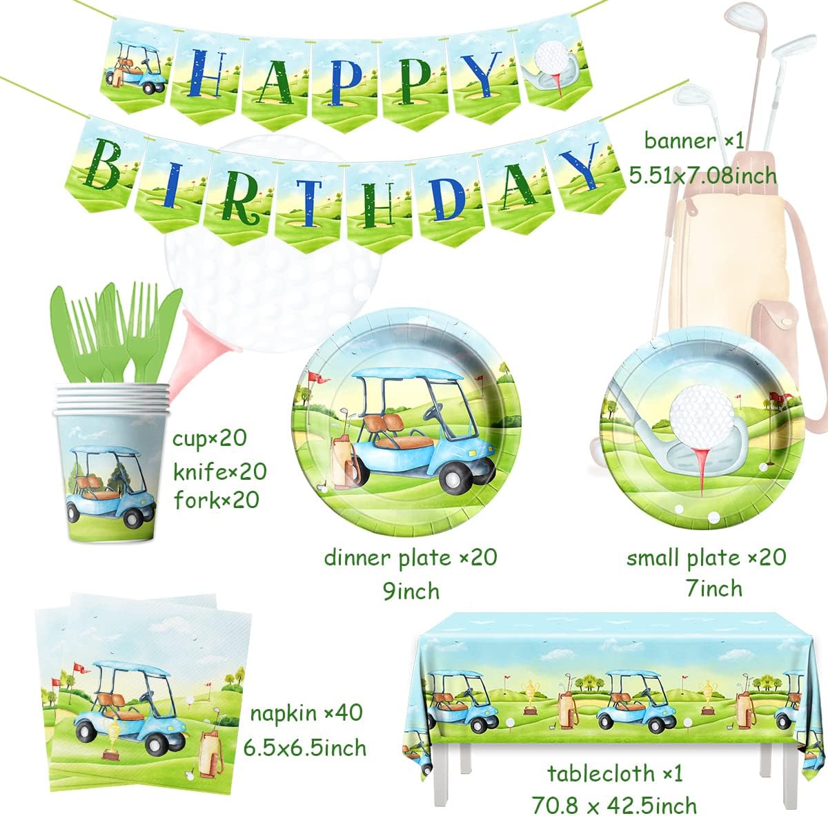 Golf Party Kit for 20 People