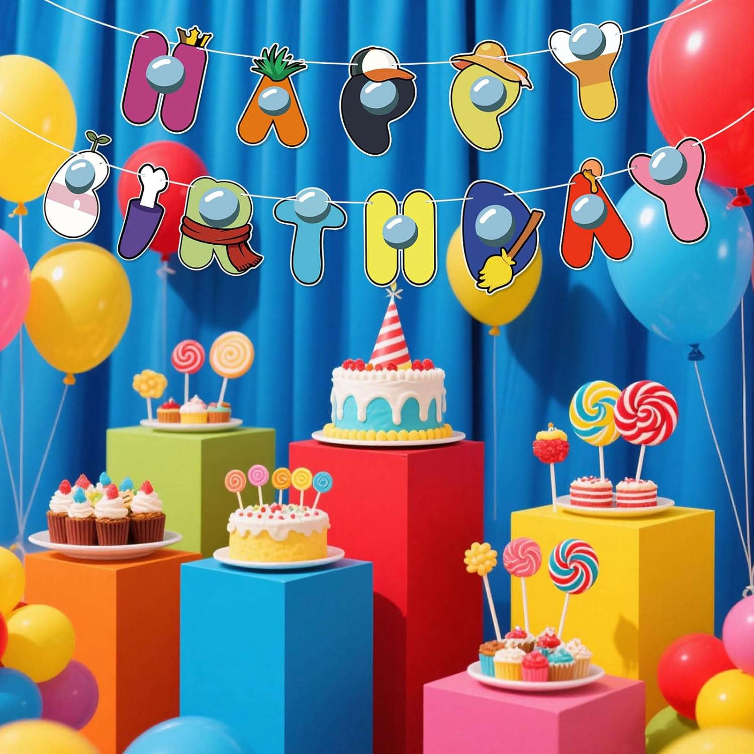 Game Themed Happy Birthday Banner for Kids