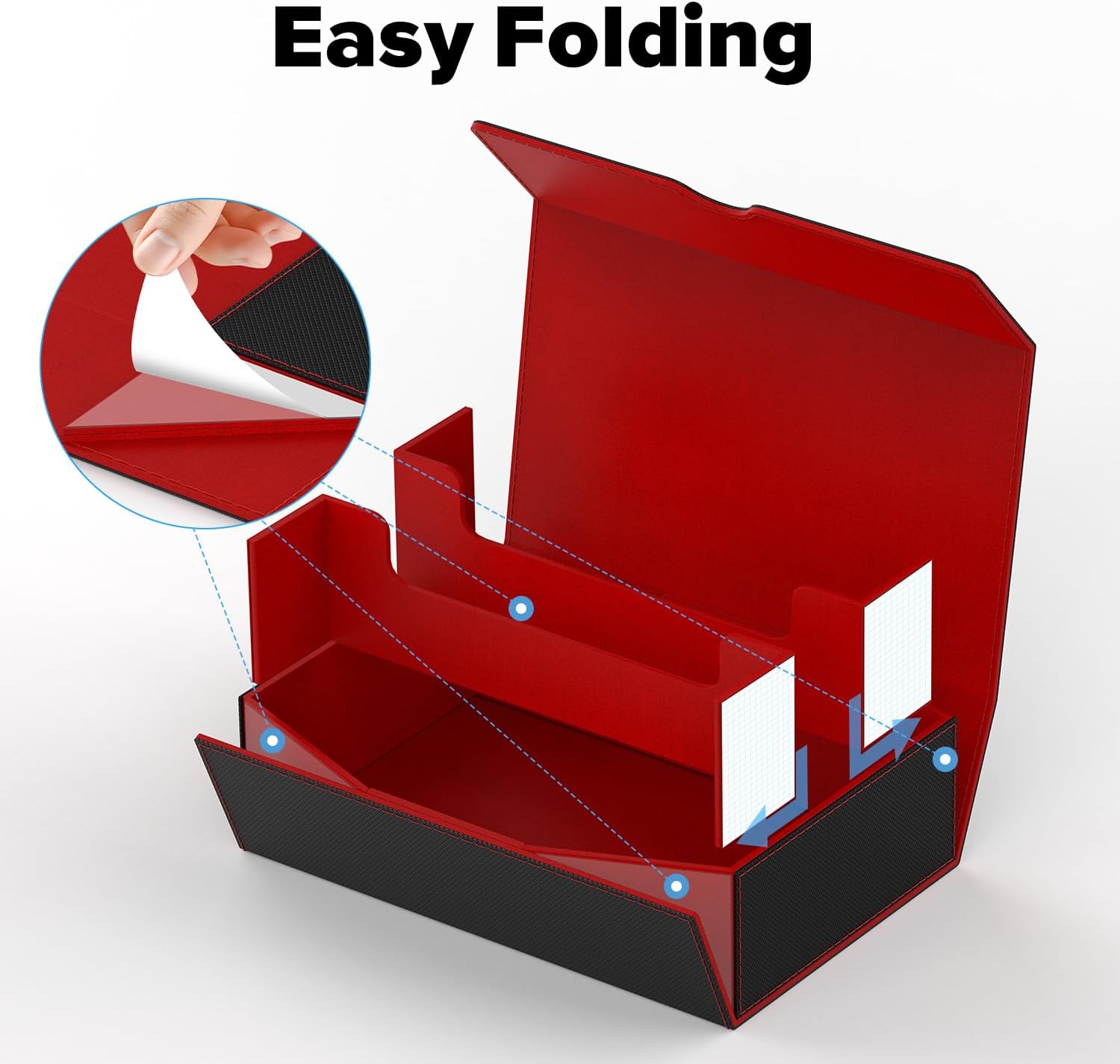 Gomyrod Card Deck Case for 1800 Sleeved Cards Black Red